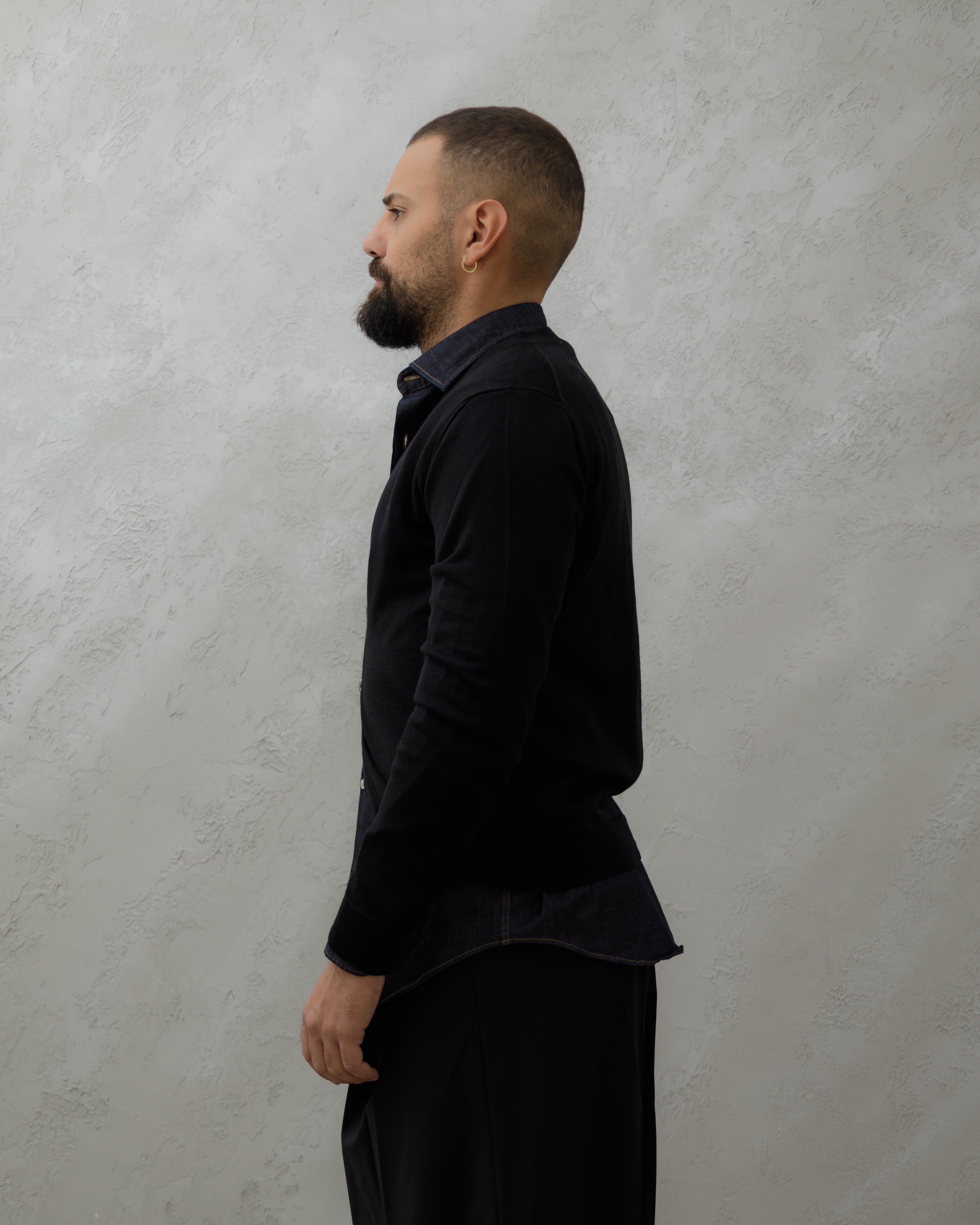 CARDIGAN IN LANA - MA8517 NERO