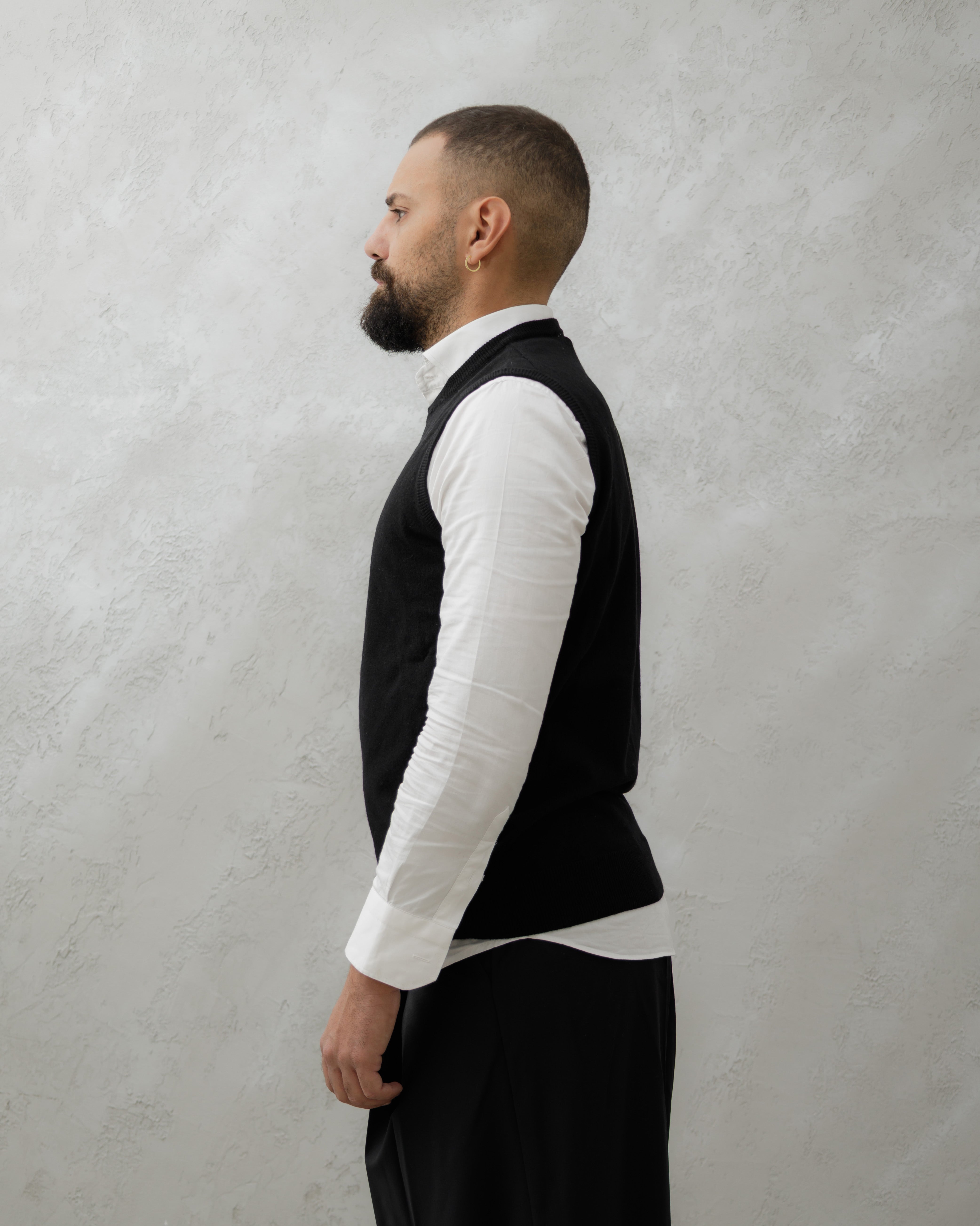 GILET IN LANA - MA7274 NERO