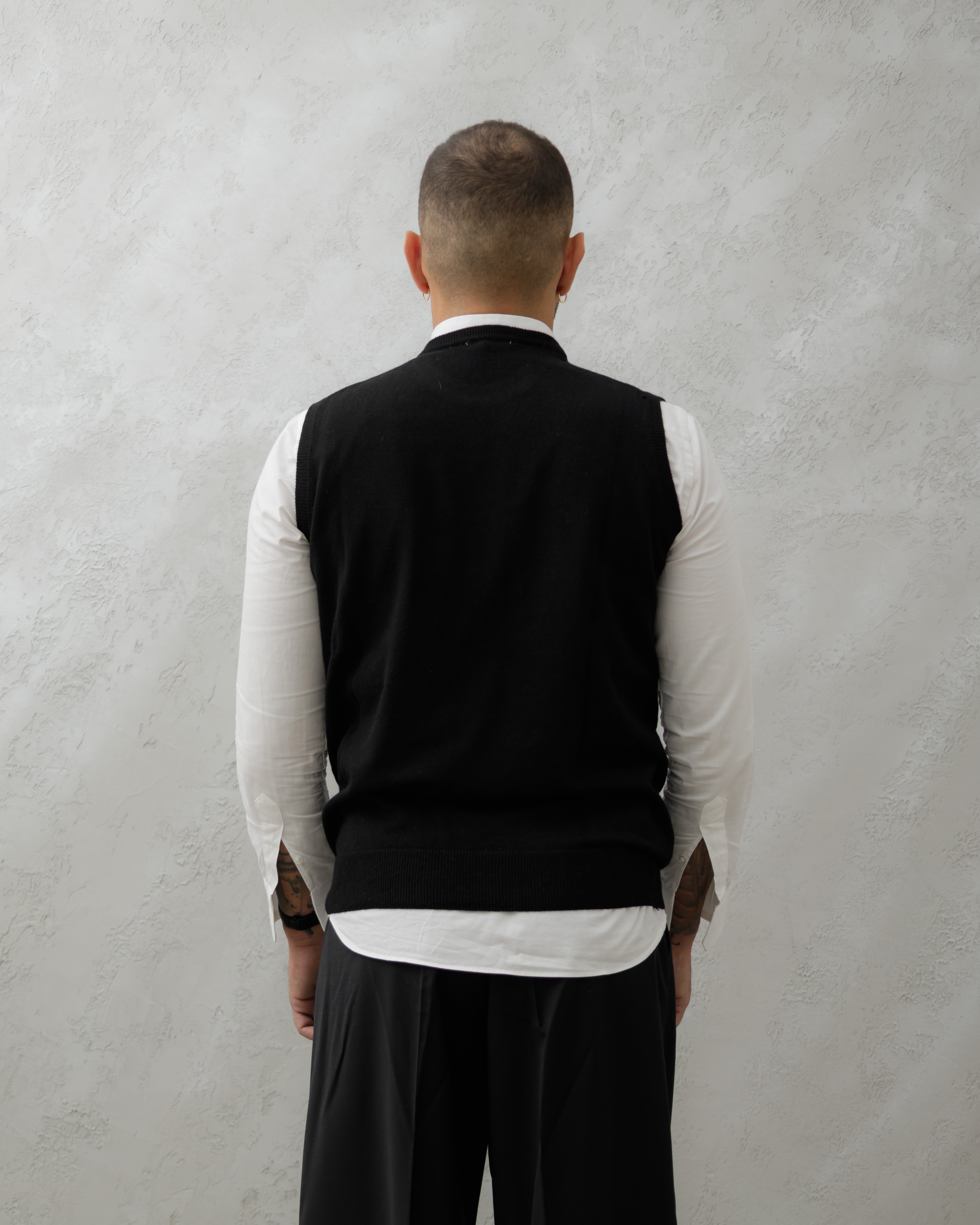 GILET IN LANA - MA7274 NERO