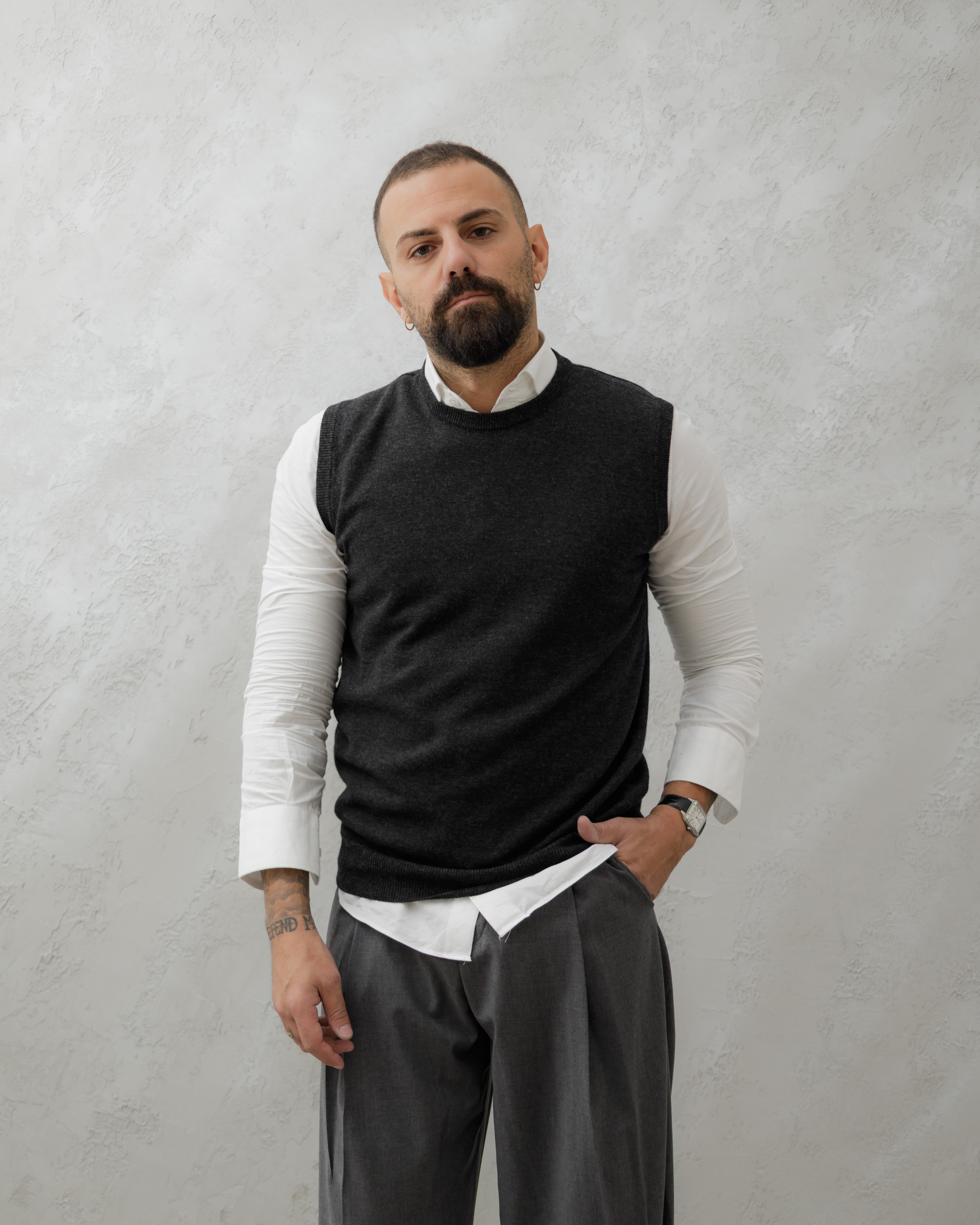 GILET IN LANA - MA7274 GRIGIO