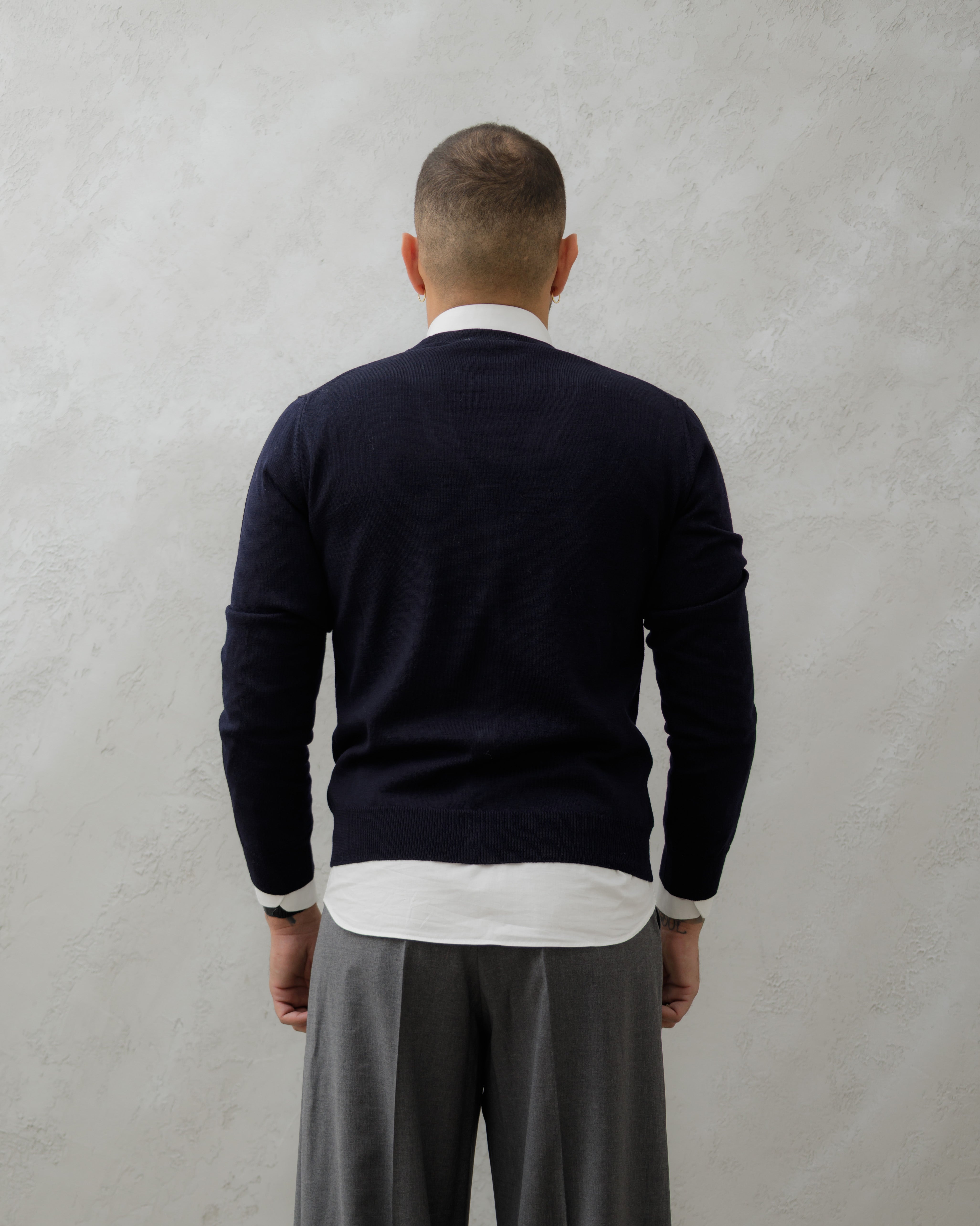 Cardigan In Lana - Ma8517 Blu Navy
