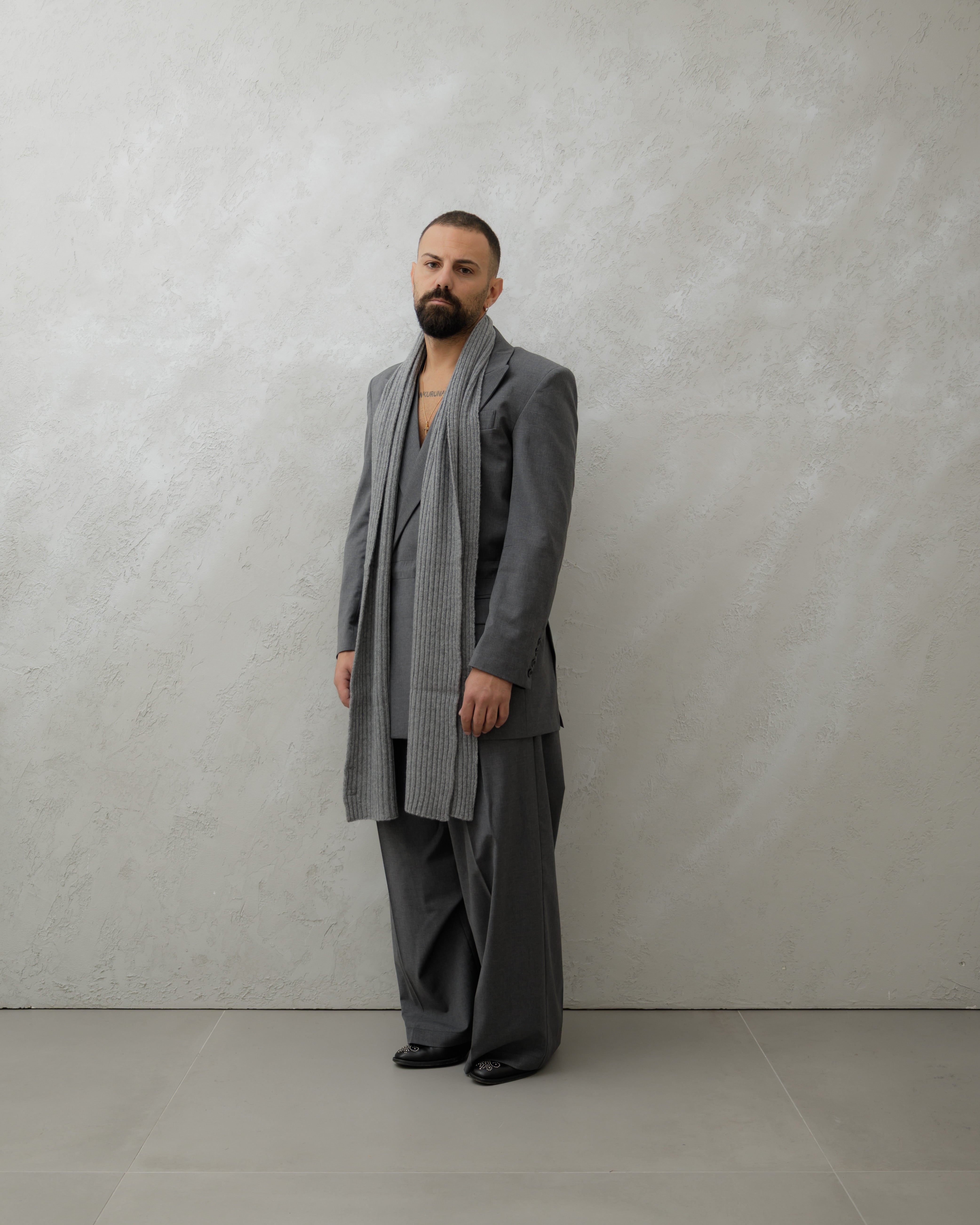 SCIARPONE IN LANA - SP8489 GRIGIO