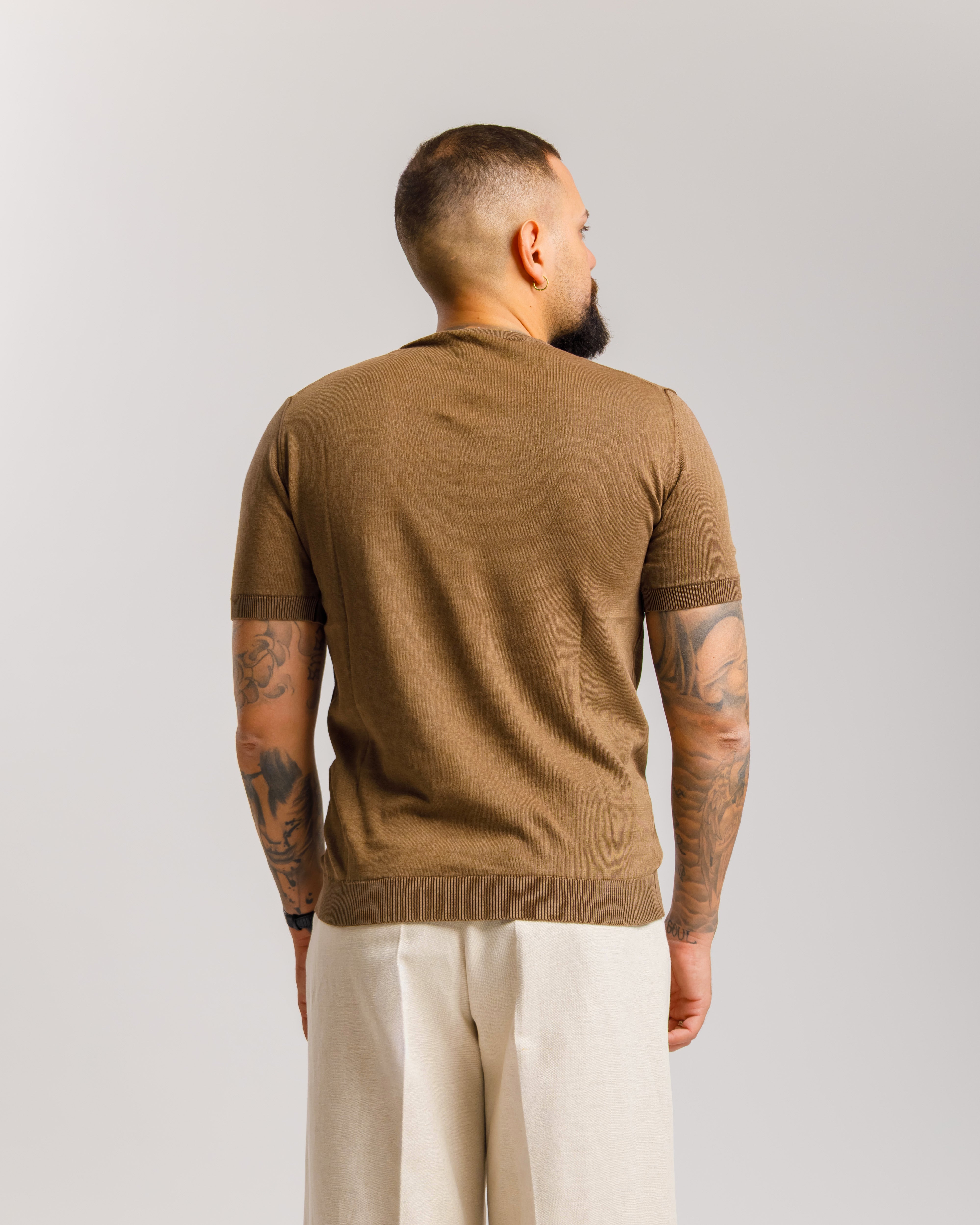 Maglia in cotone girocollo - MA8361 FANGO