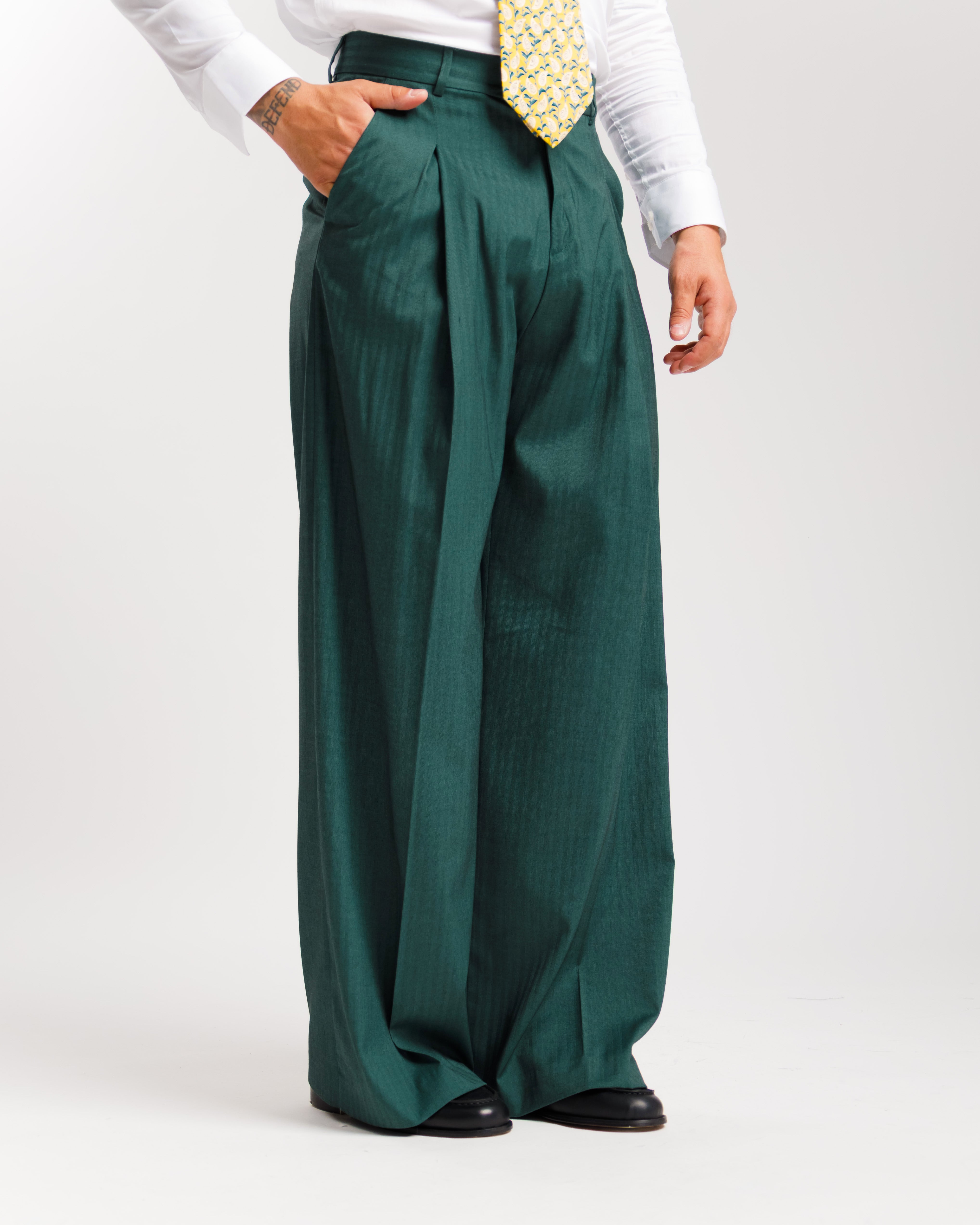 Pantaloni Wide Fit solaro -  Ma1031 verde