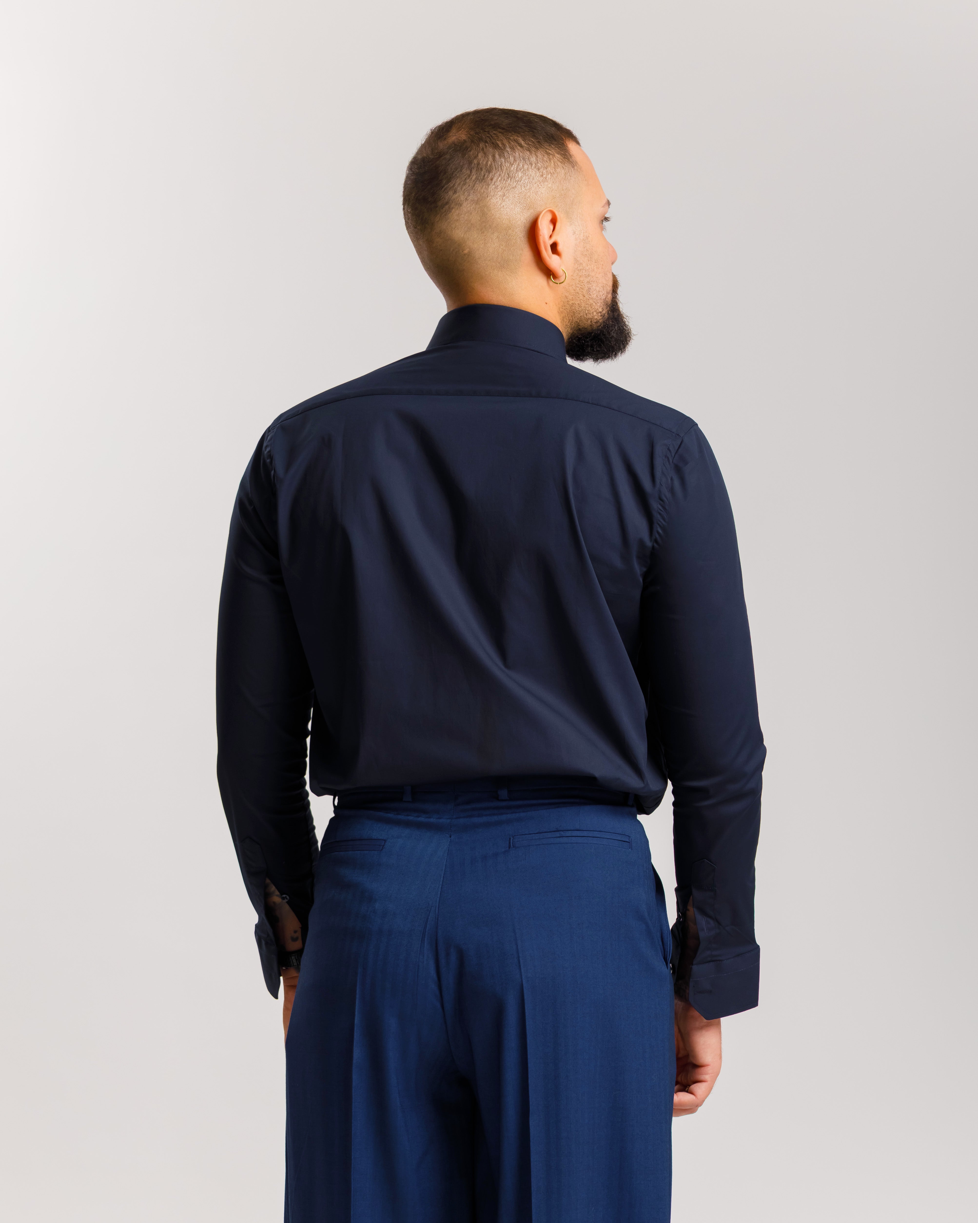 Camicia collo Italiano - BLU