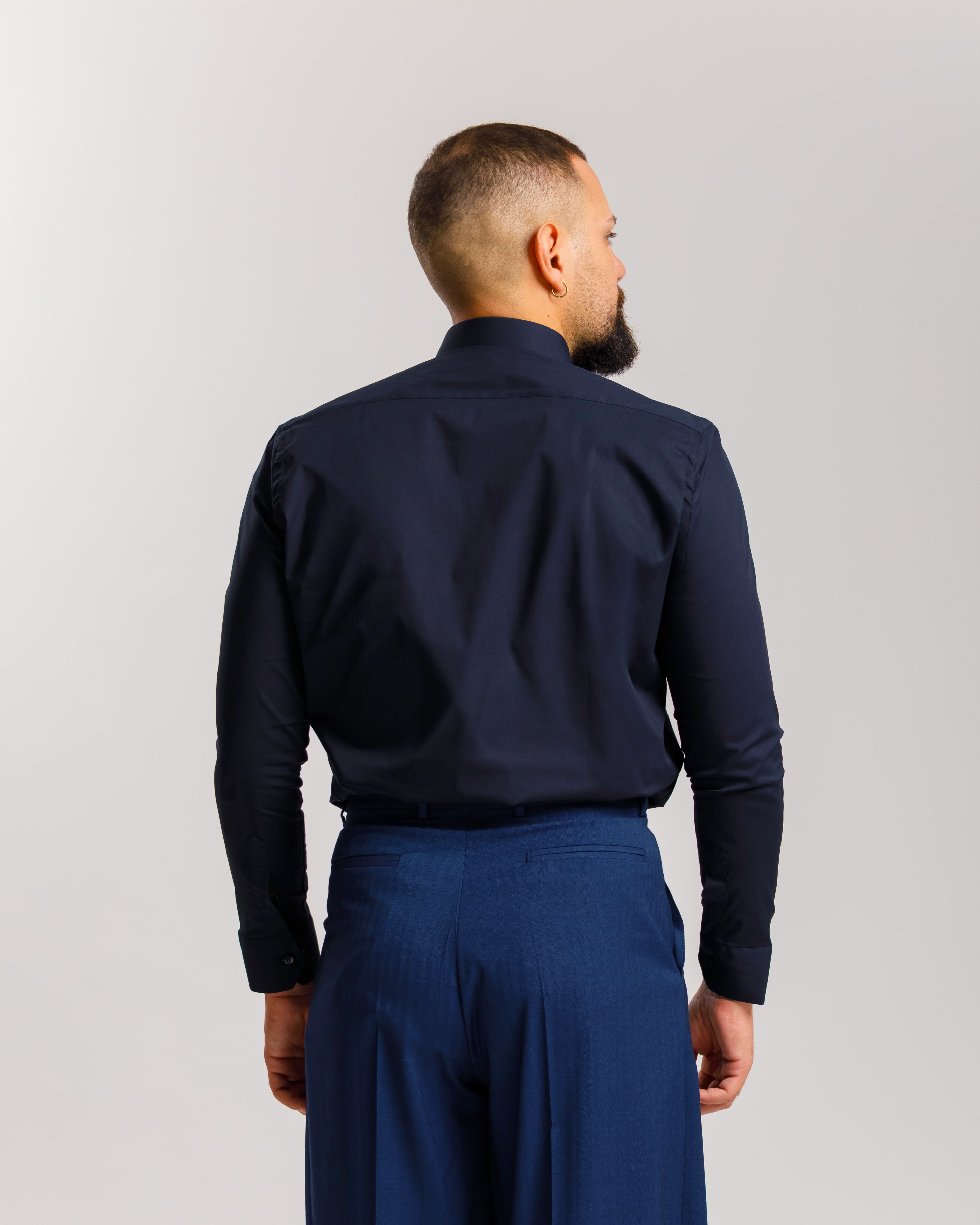 Camicia collo francese  - BLU