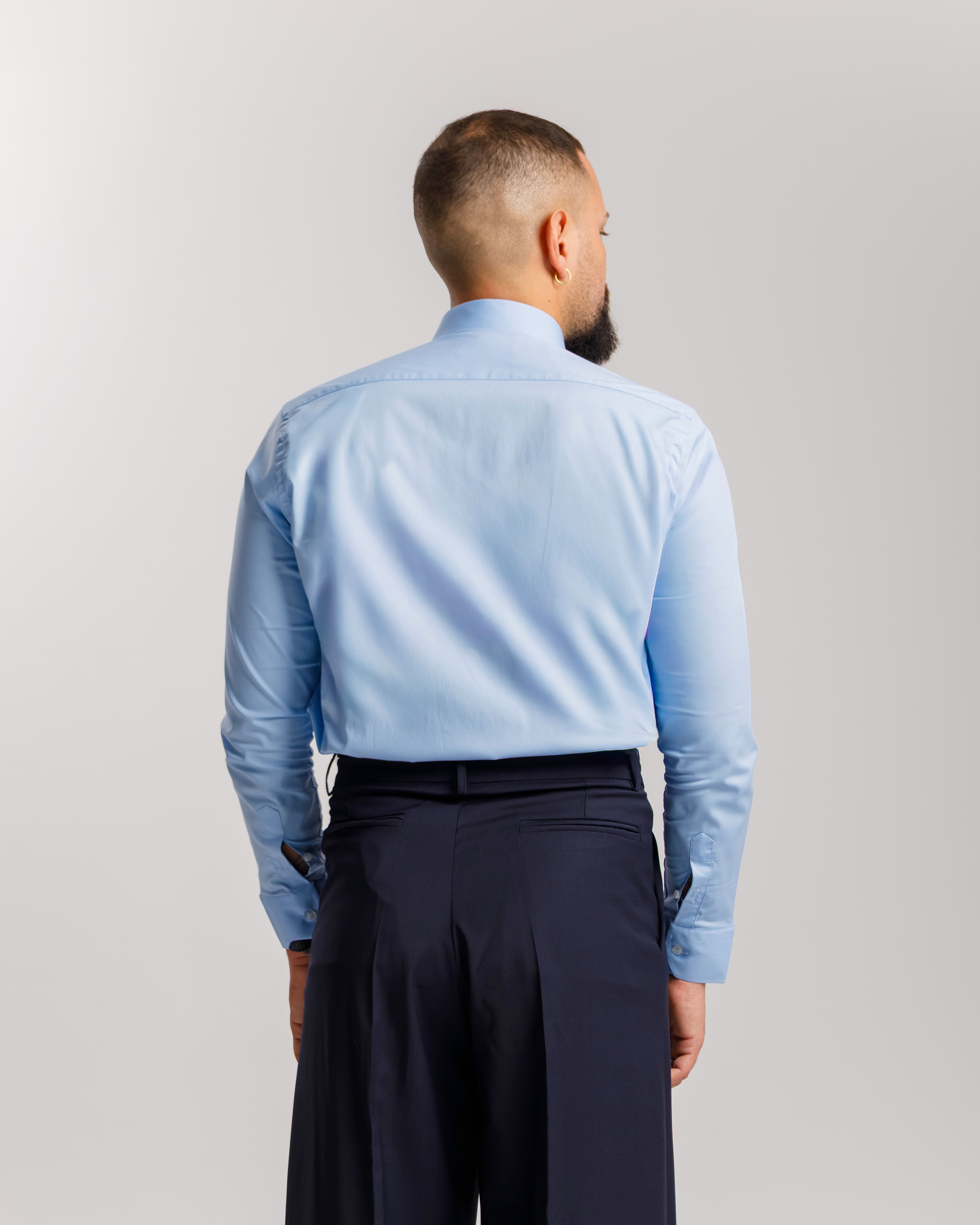 Camicia collo francese  - AZZURRA
