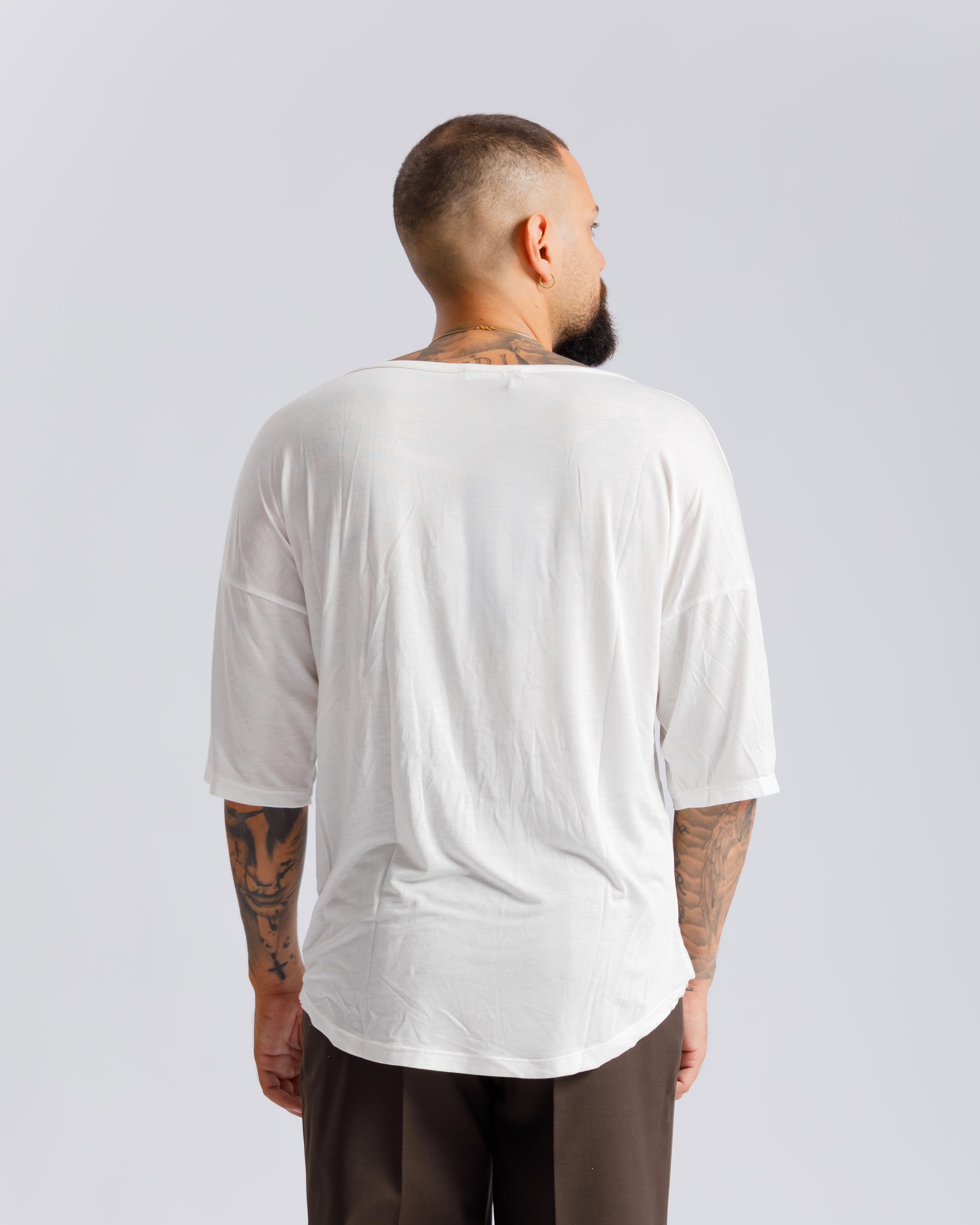 T-shirt Leggera Scollata - BIANCA Ma1075