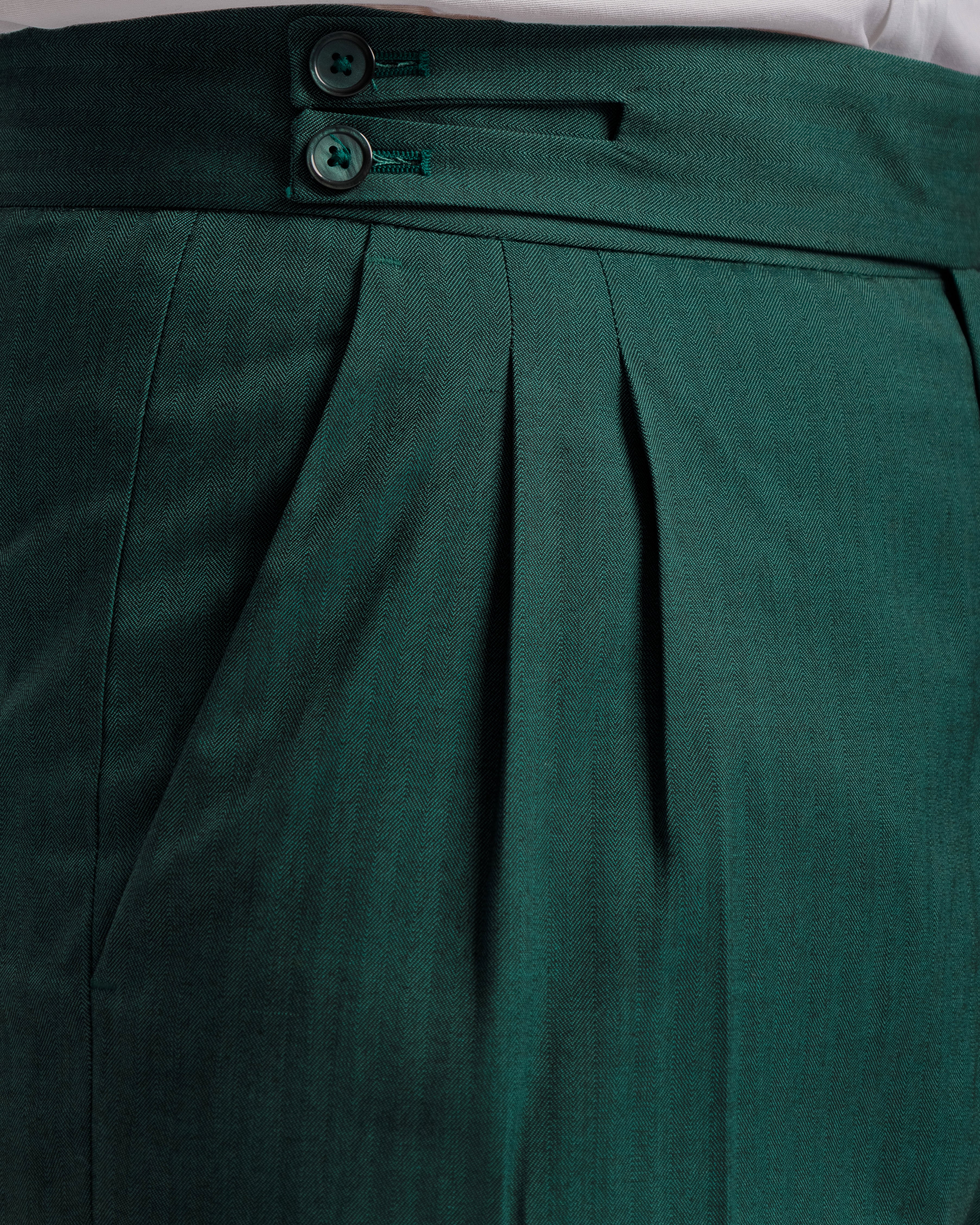 Pantaloni Palazzo Doppio Bottone solaro -  Ma1065 verde