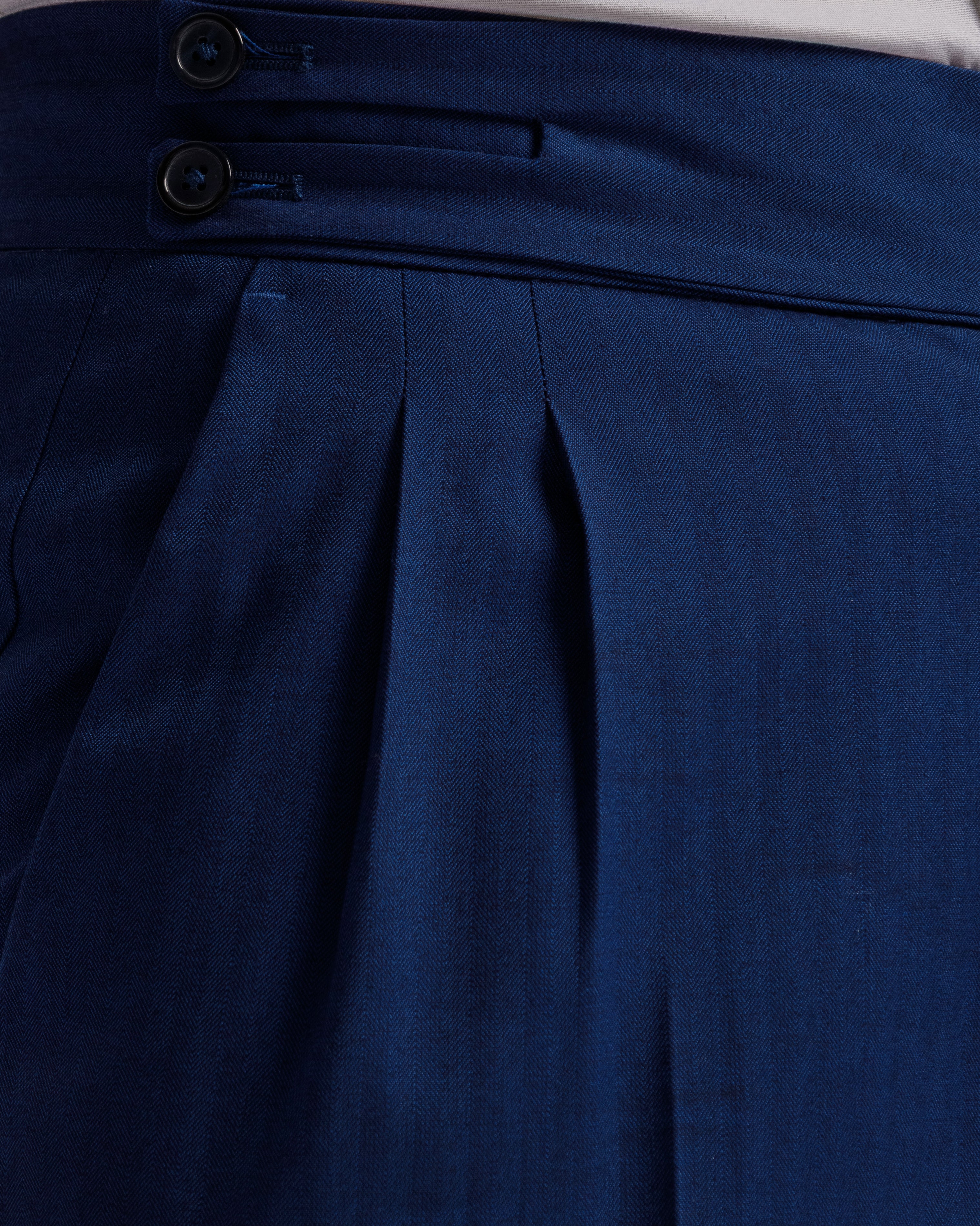 Pantaloni Palazzo Doppio Bottone solaro -  Ma1065 blu