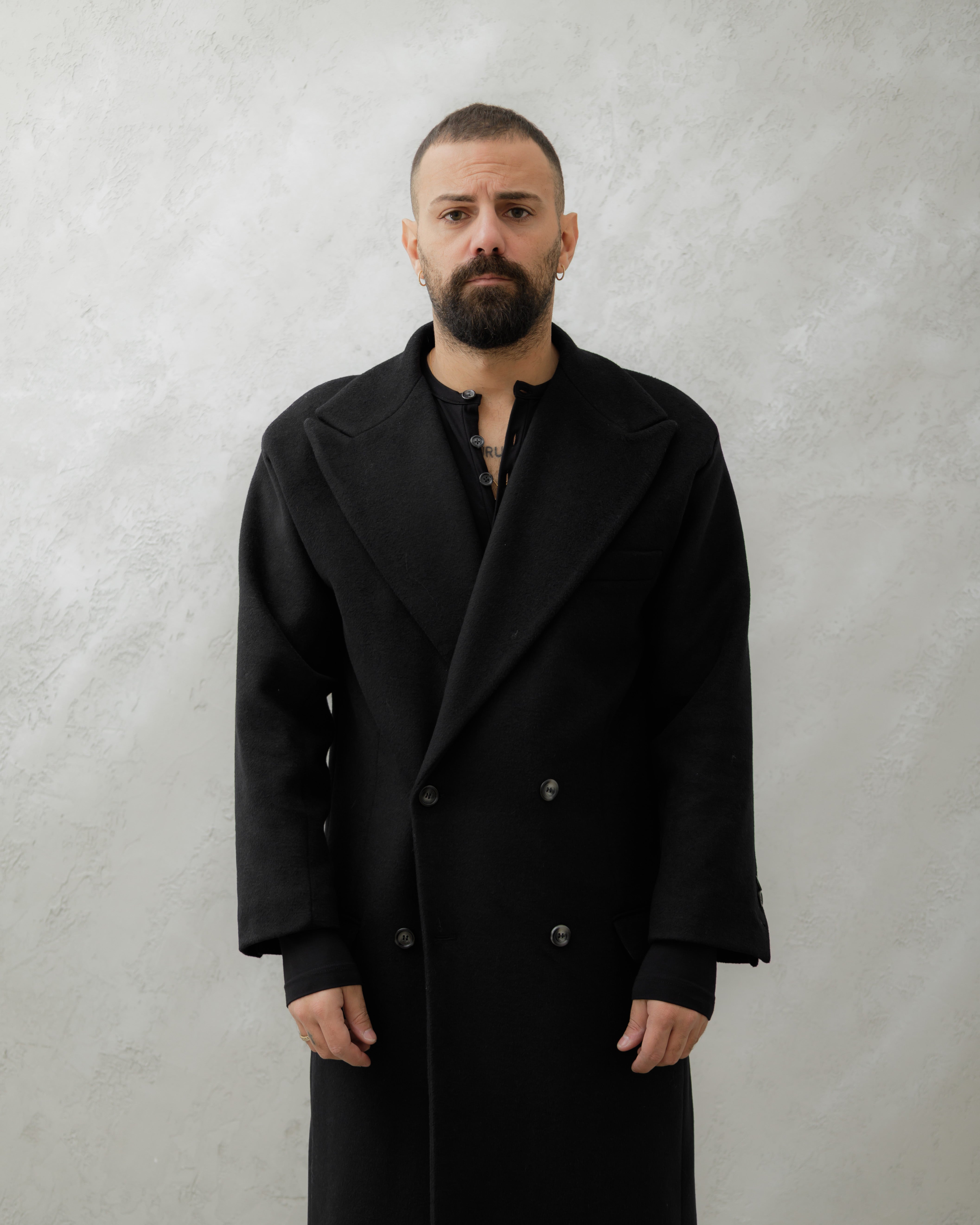 CAPPOTTO IN LANA NERO