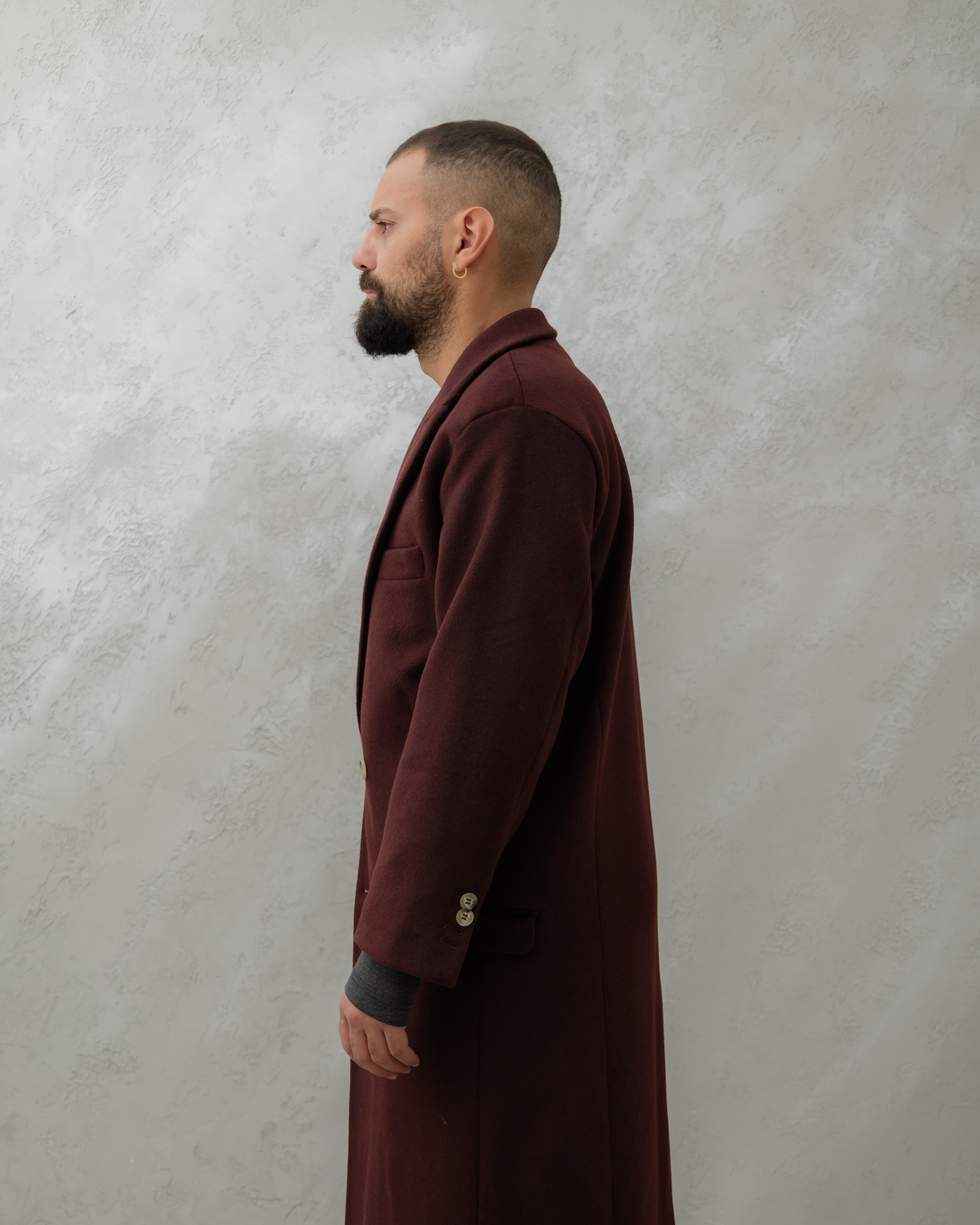 CAPPOTTO IN LANA BORDEAUX