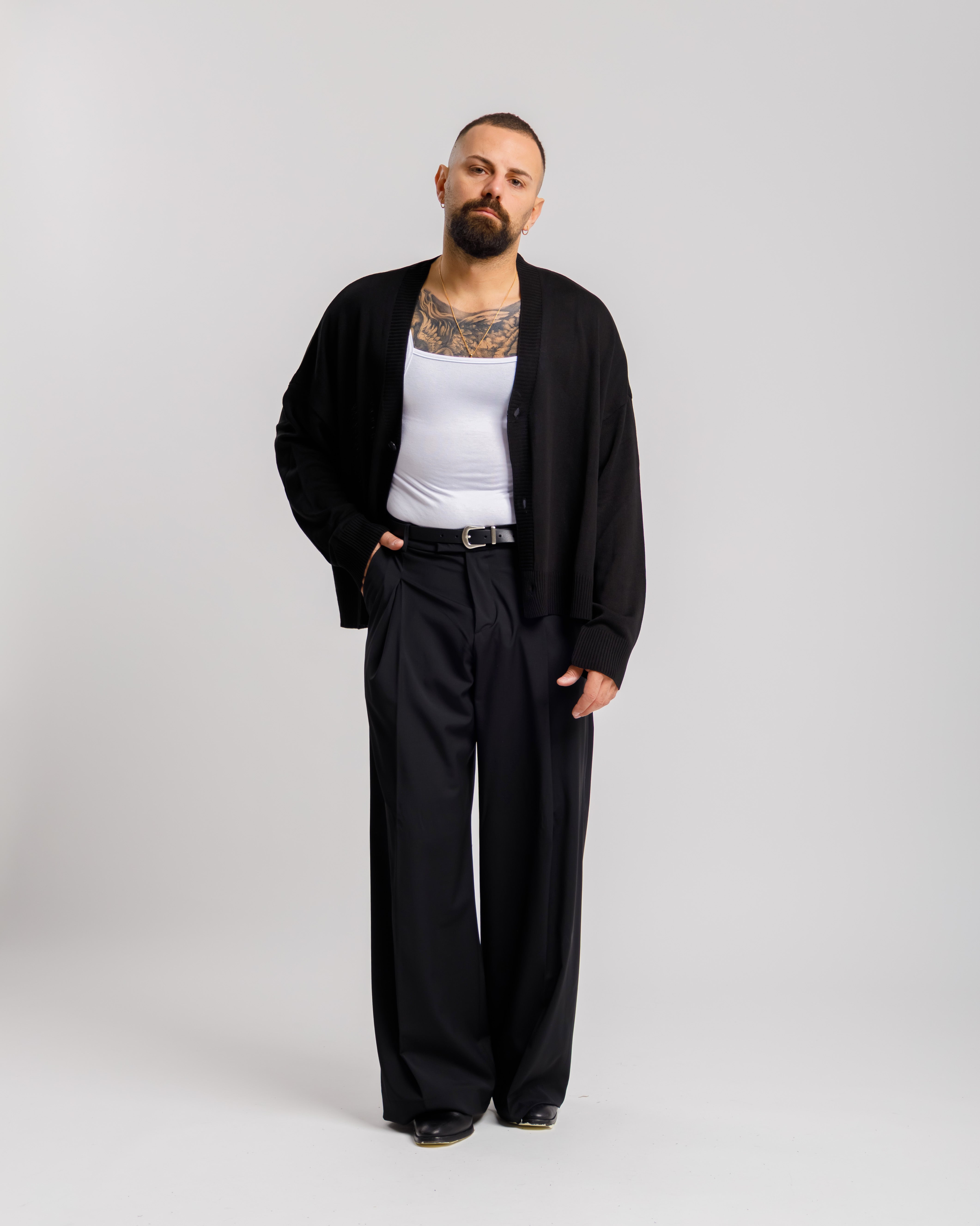 Cardigan in cotone - MSS606 NERO