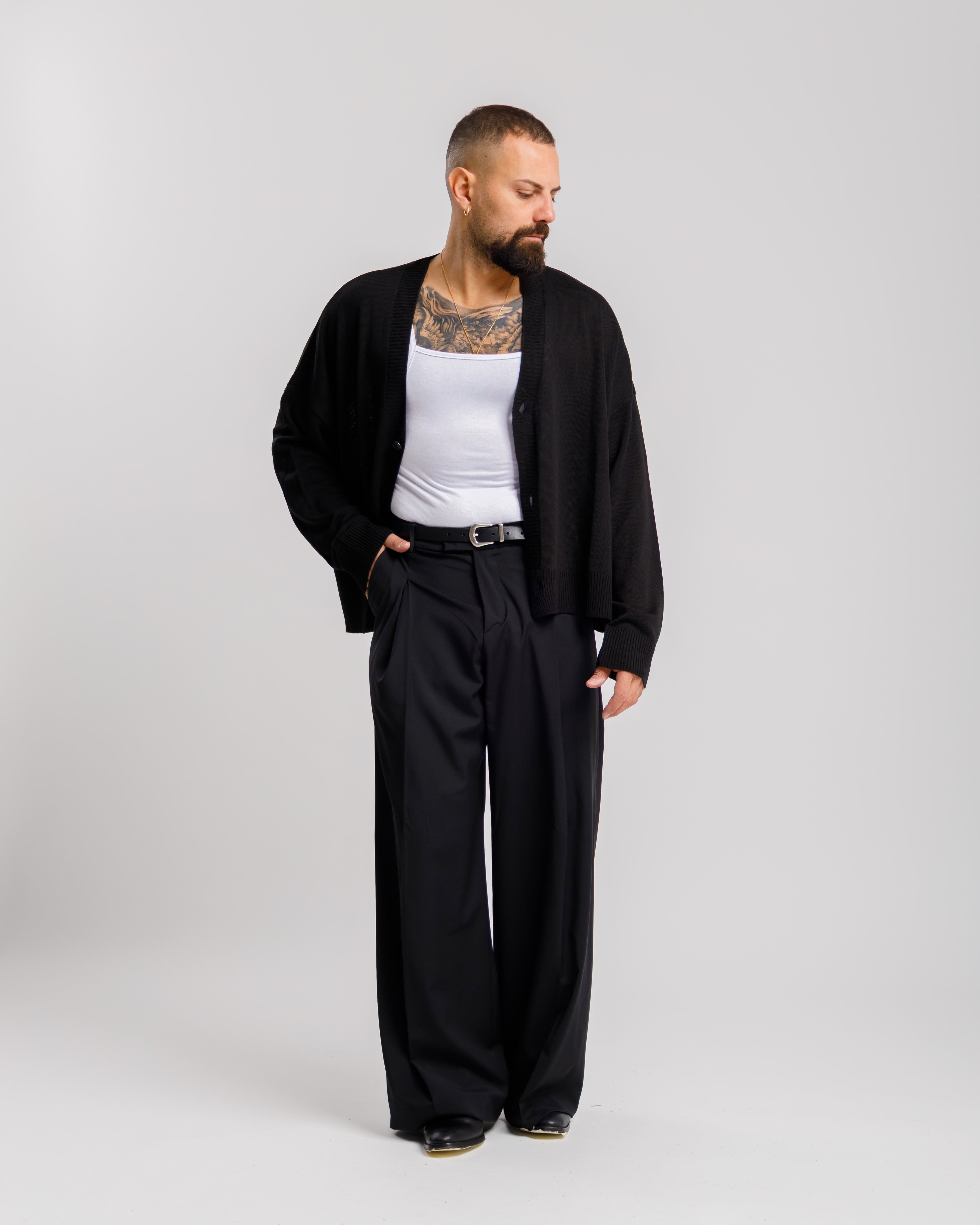 Cardigan in cotone - MSS606 NERO