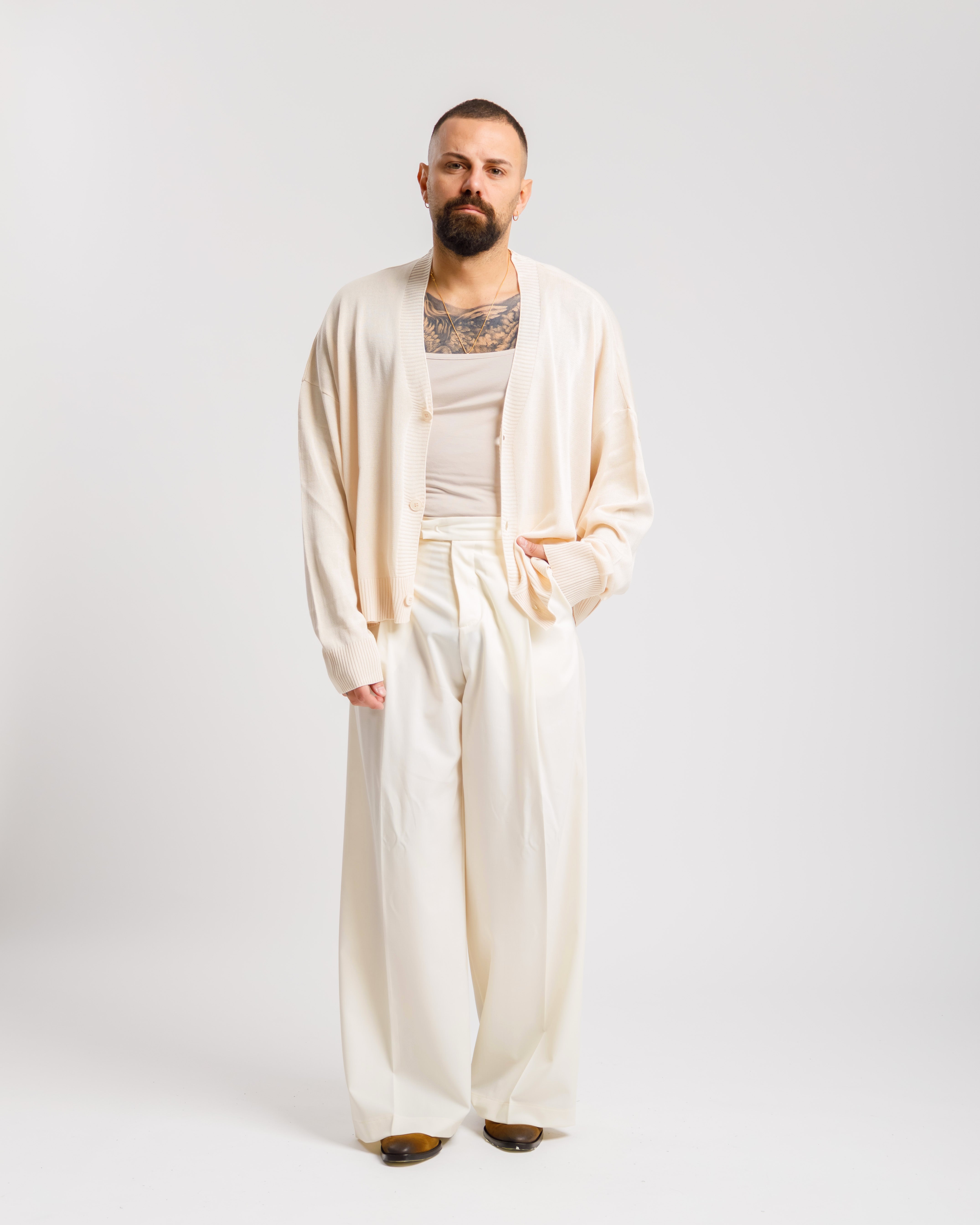 Cardigan in cotone - MSS606 CREMA