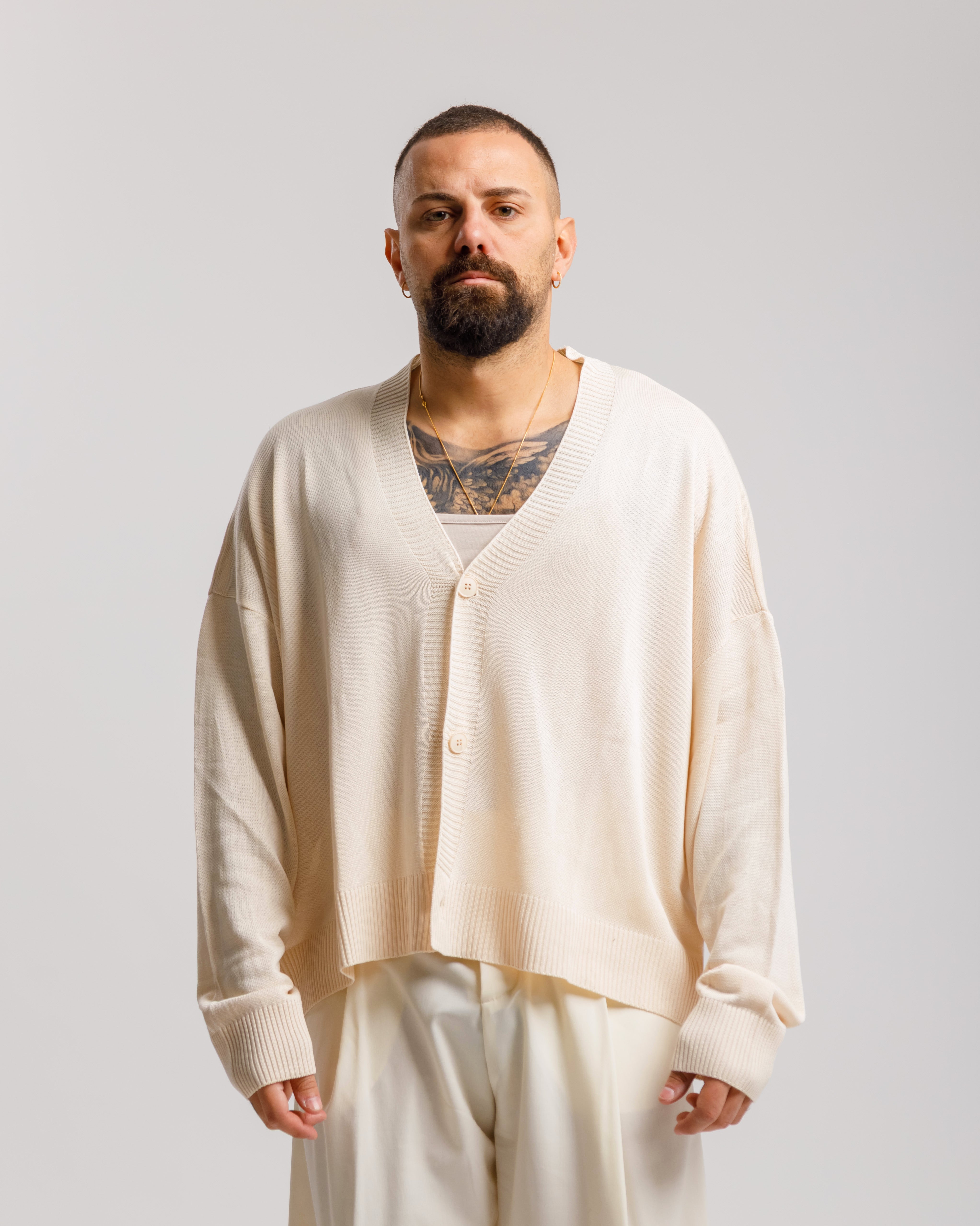 Cardigan in cotone - MSS606 CREMA