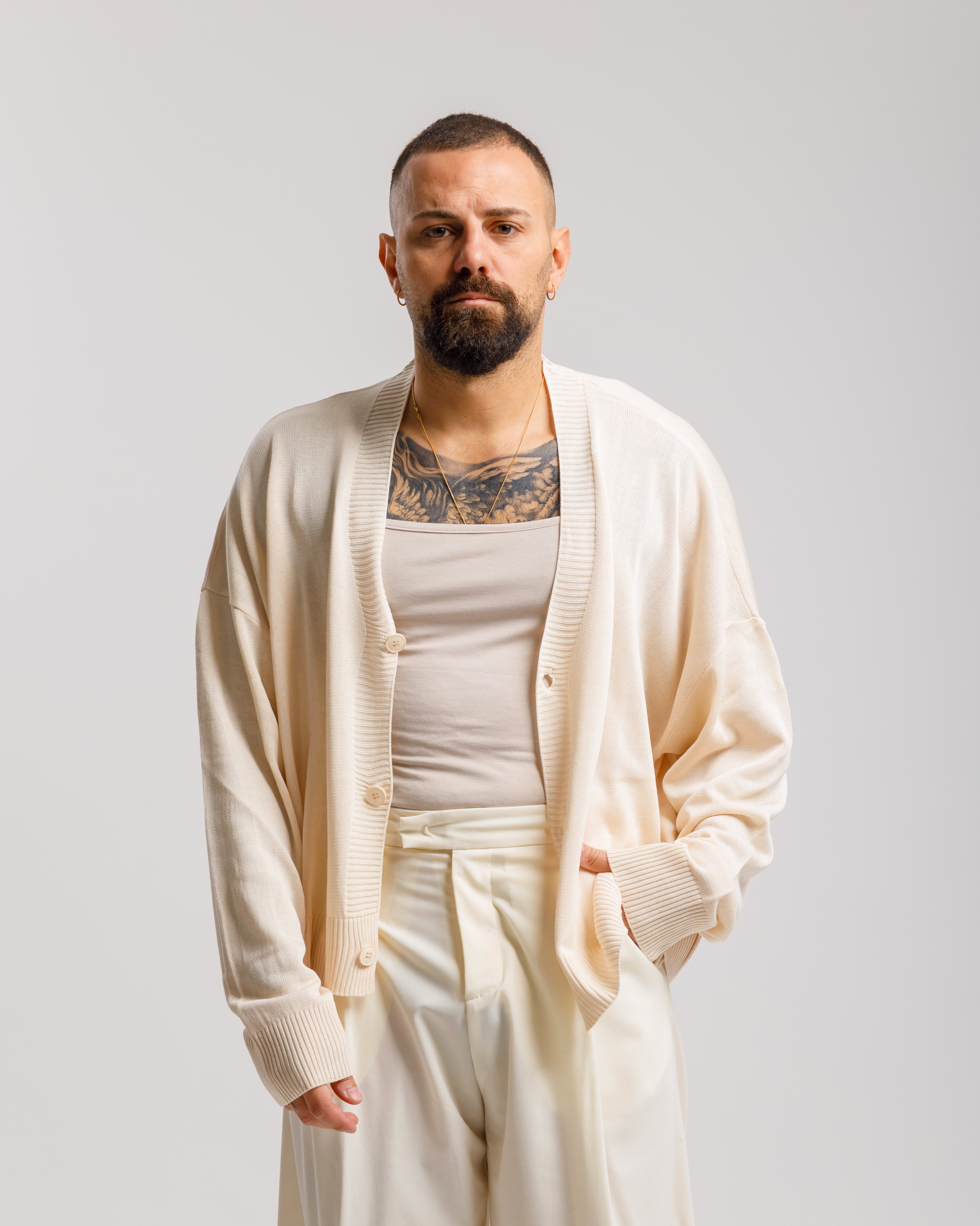 Cardigan in cotone - MSS606 CREMA