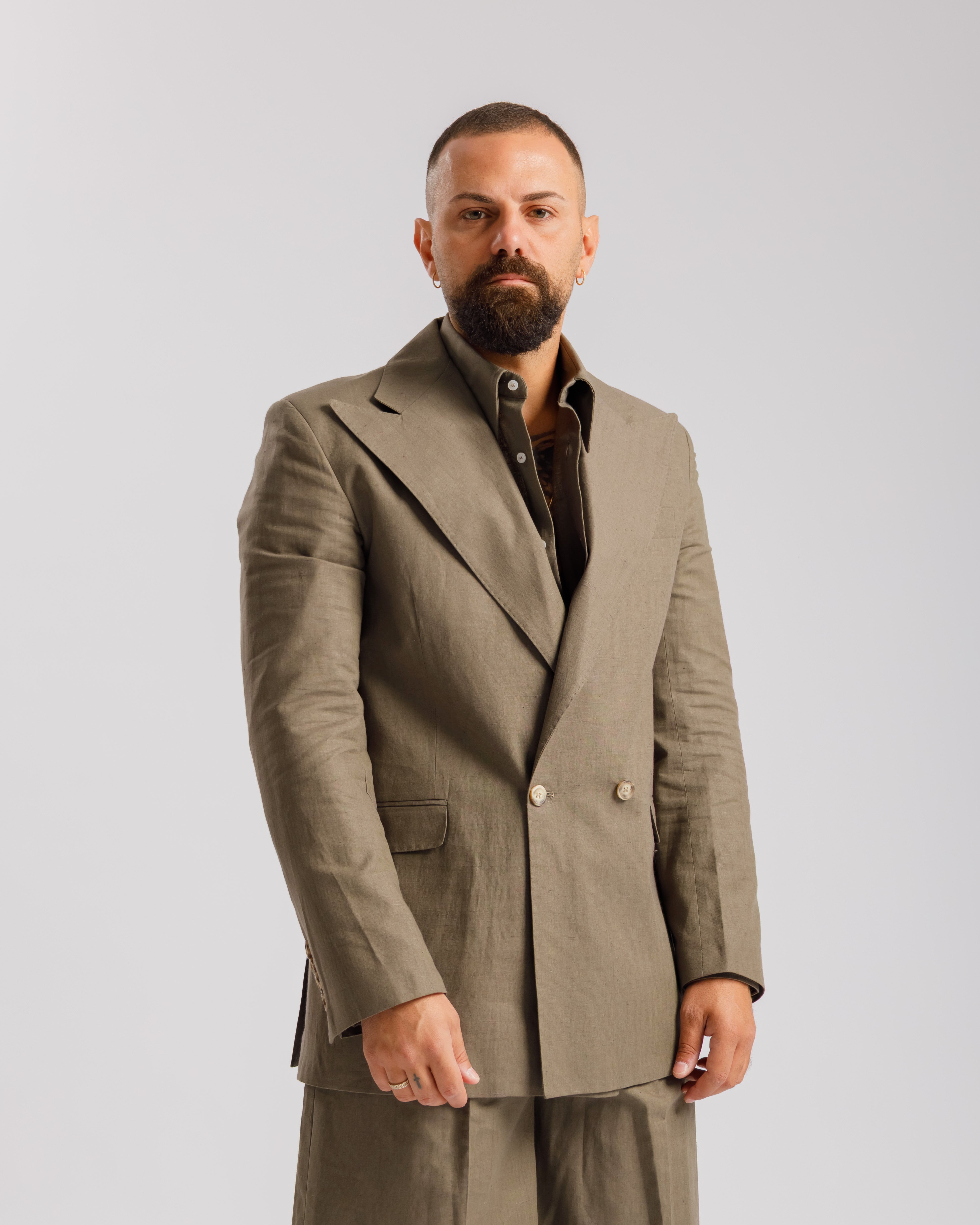 Giacca Milano in lino - Ma1046 verde militare