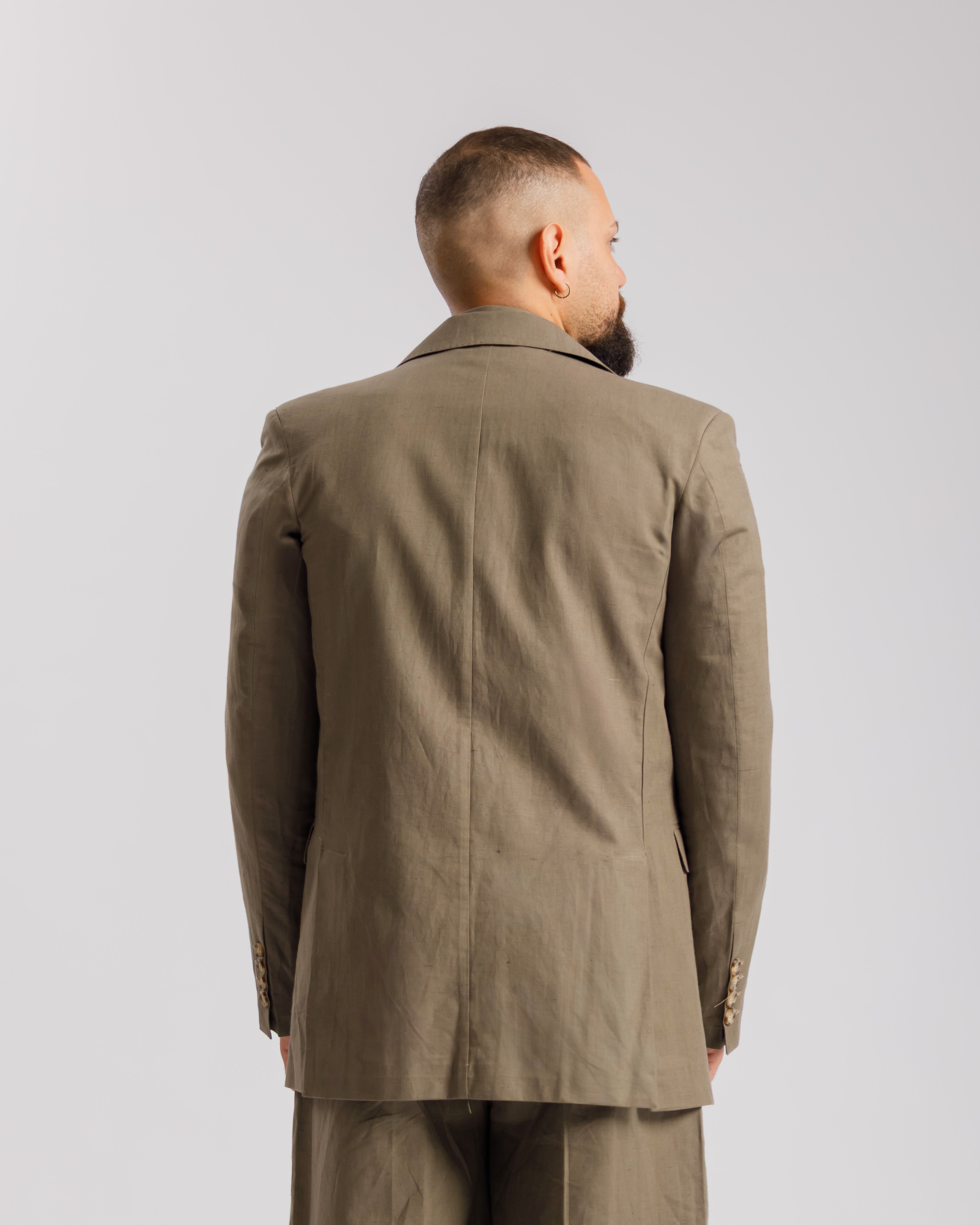 Giacca Milano in lino - Ma1046 verde militare