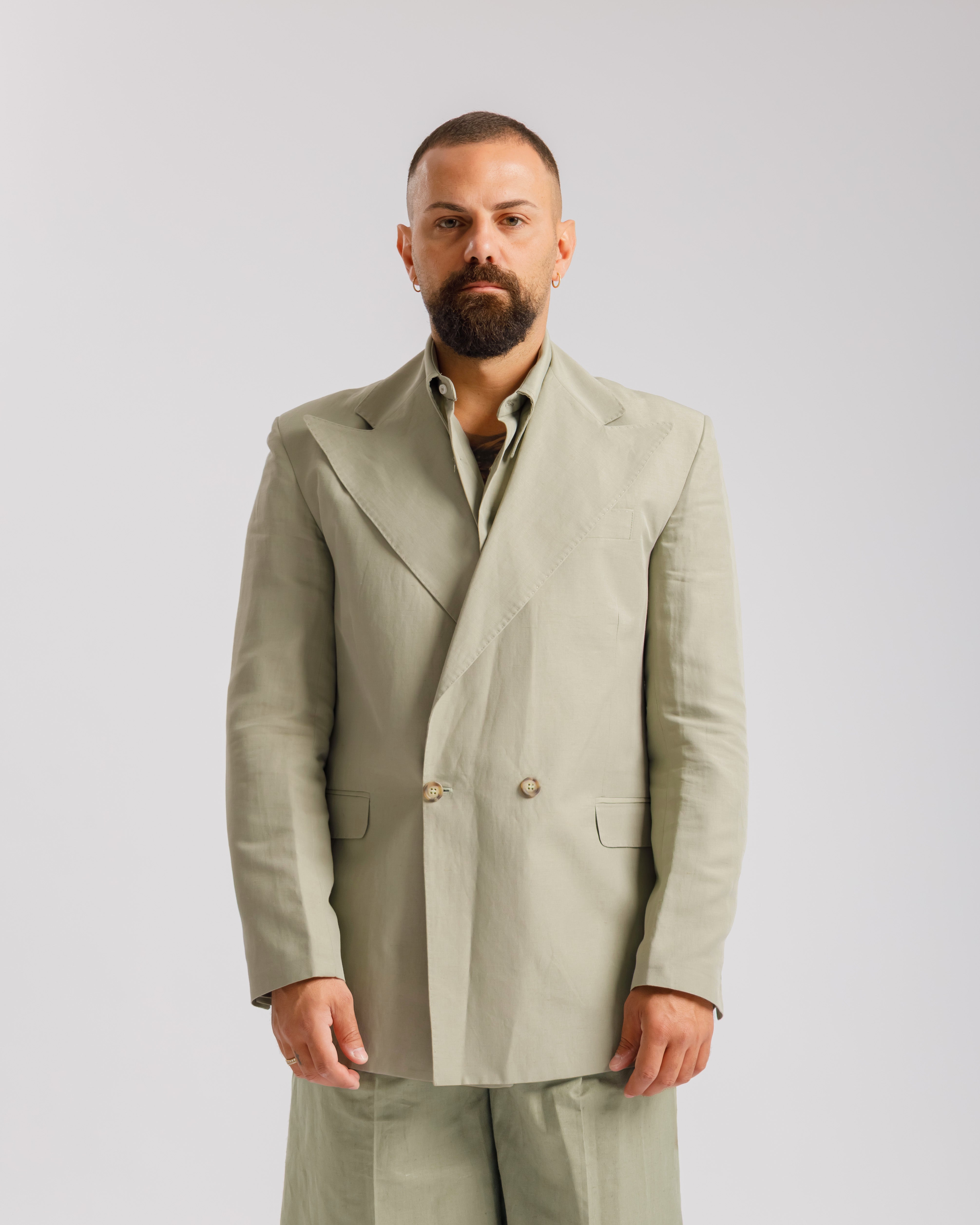 Giacca Milano in lino - Ma1046 salvia
