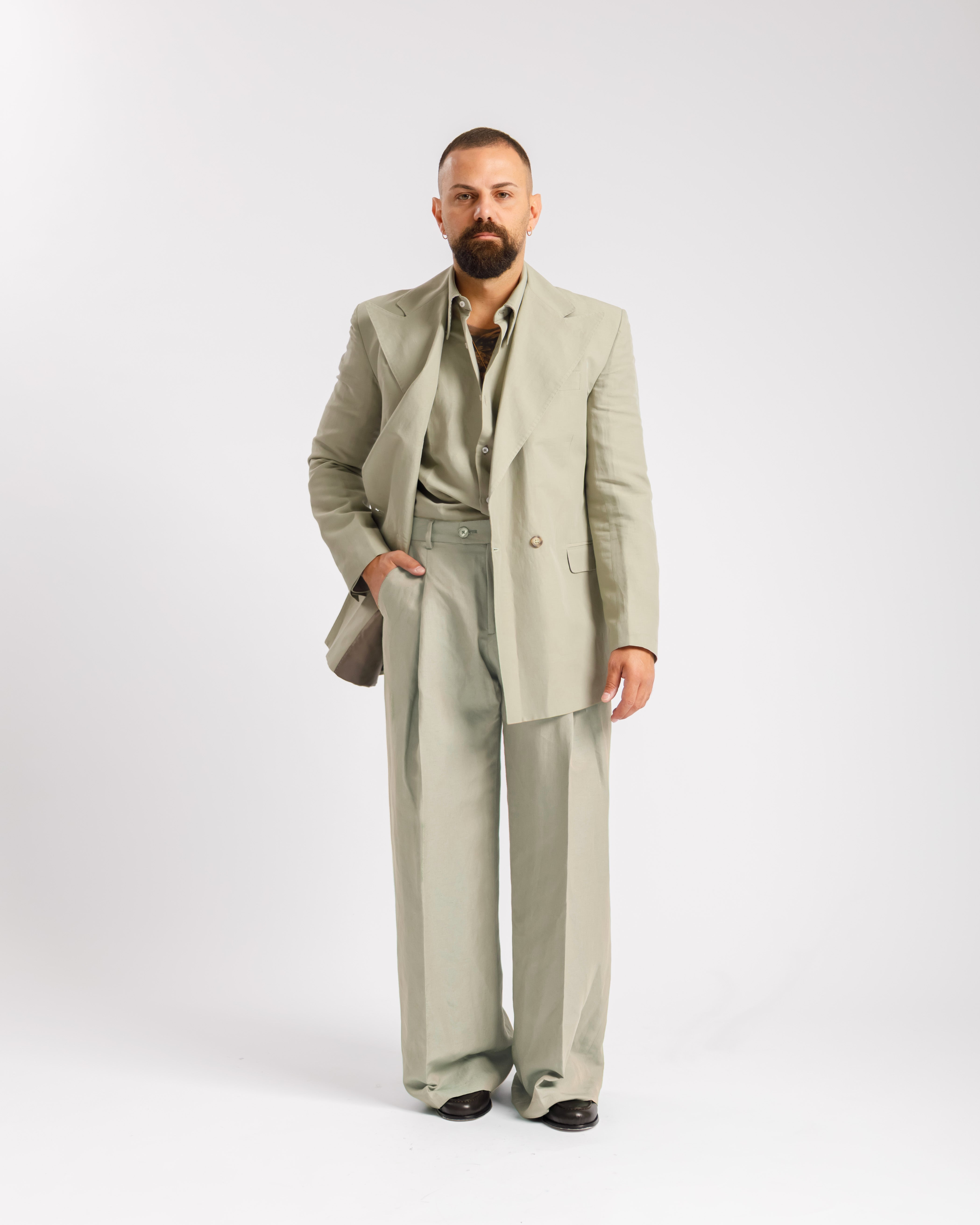 Giacca Milano in lino - Ma1046 salvia
