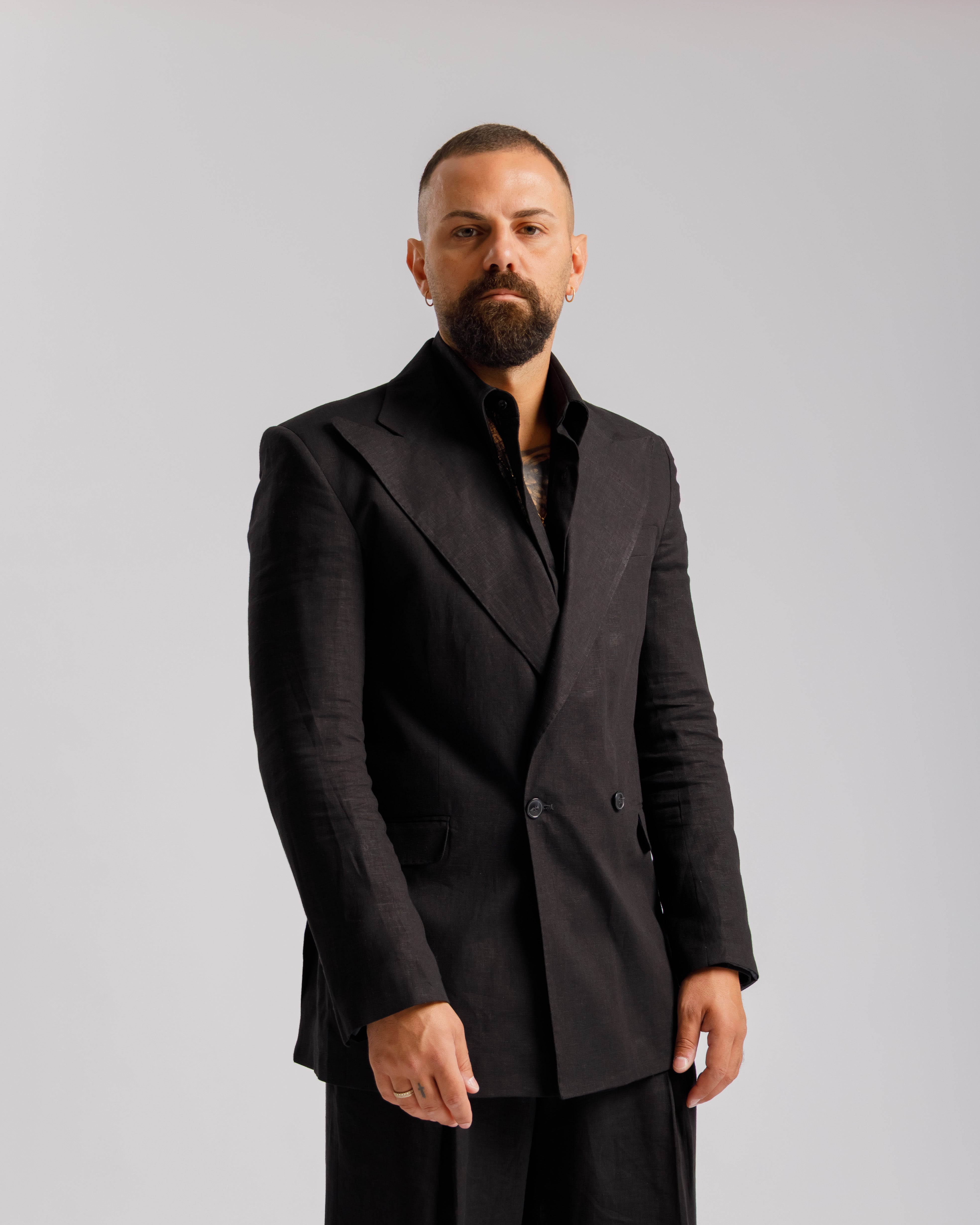 Giacca Milano in lino - Ma1046 nera
