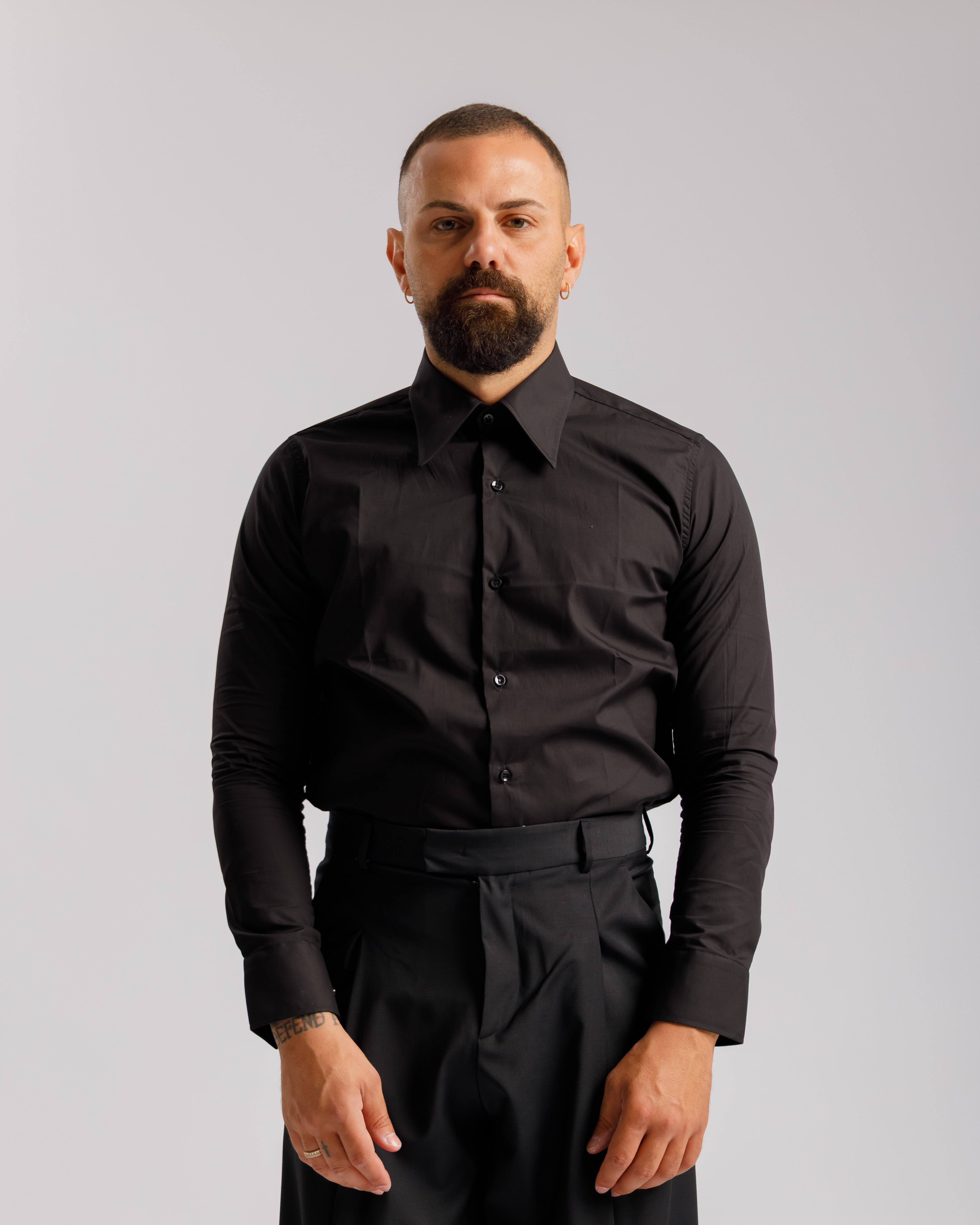 Camicia collo Italiano - NERA