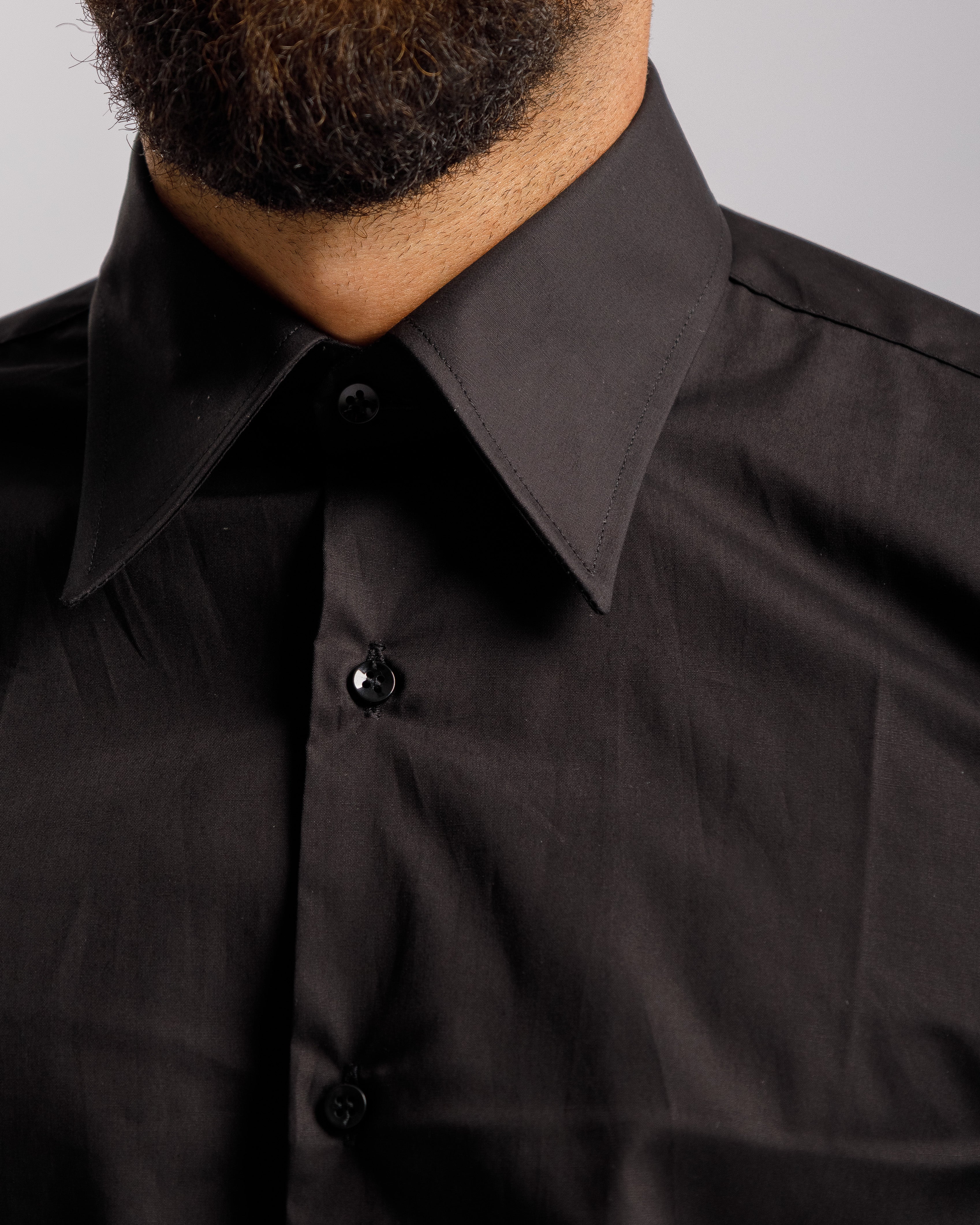 Camicia collo Italiano - NERA