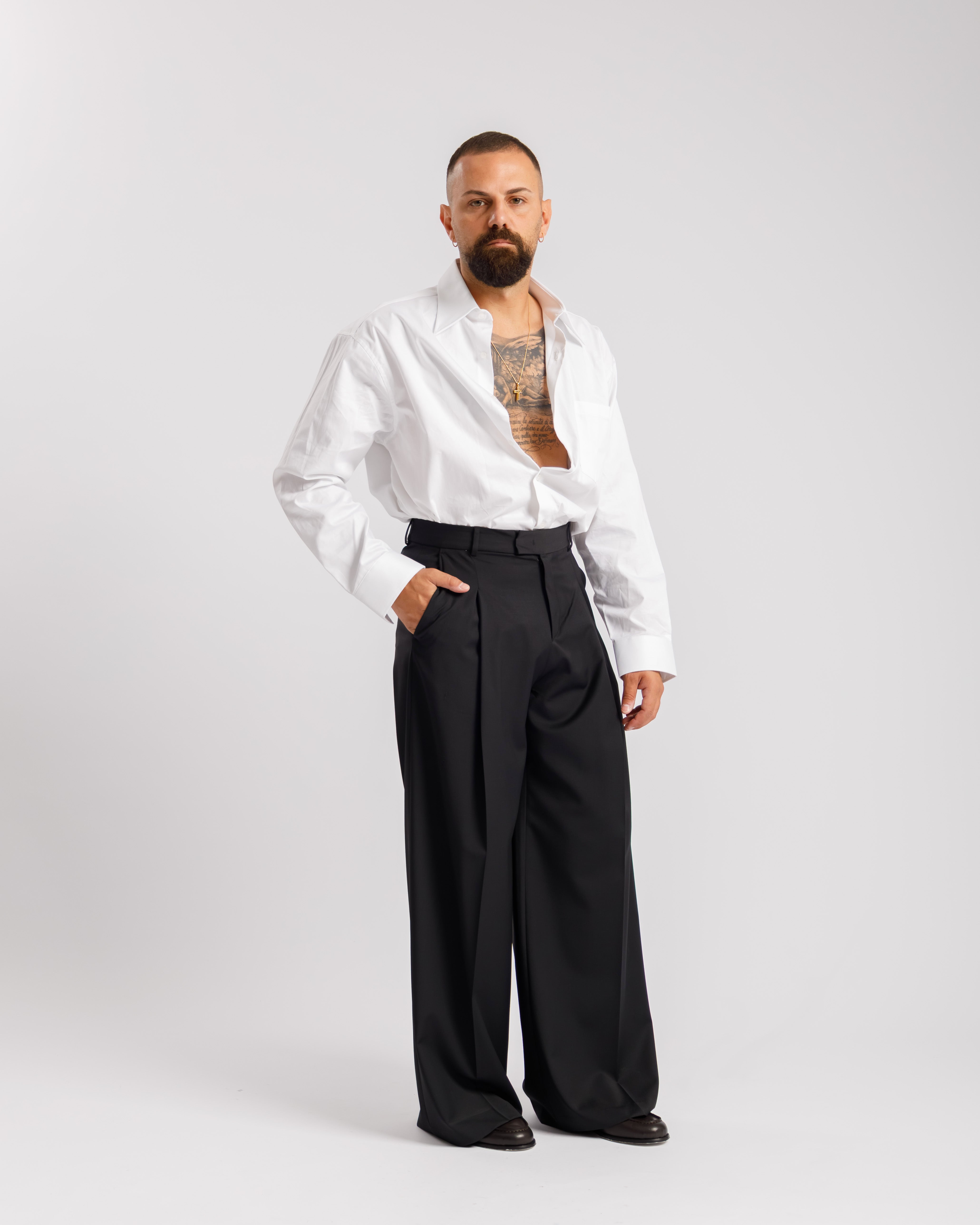 Camicia collo Italiano con tasca - BIANCA