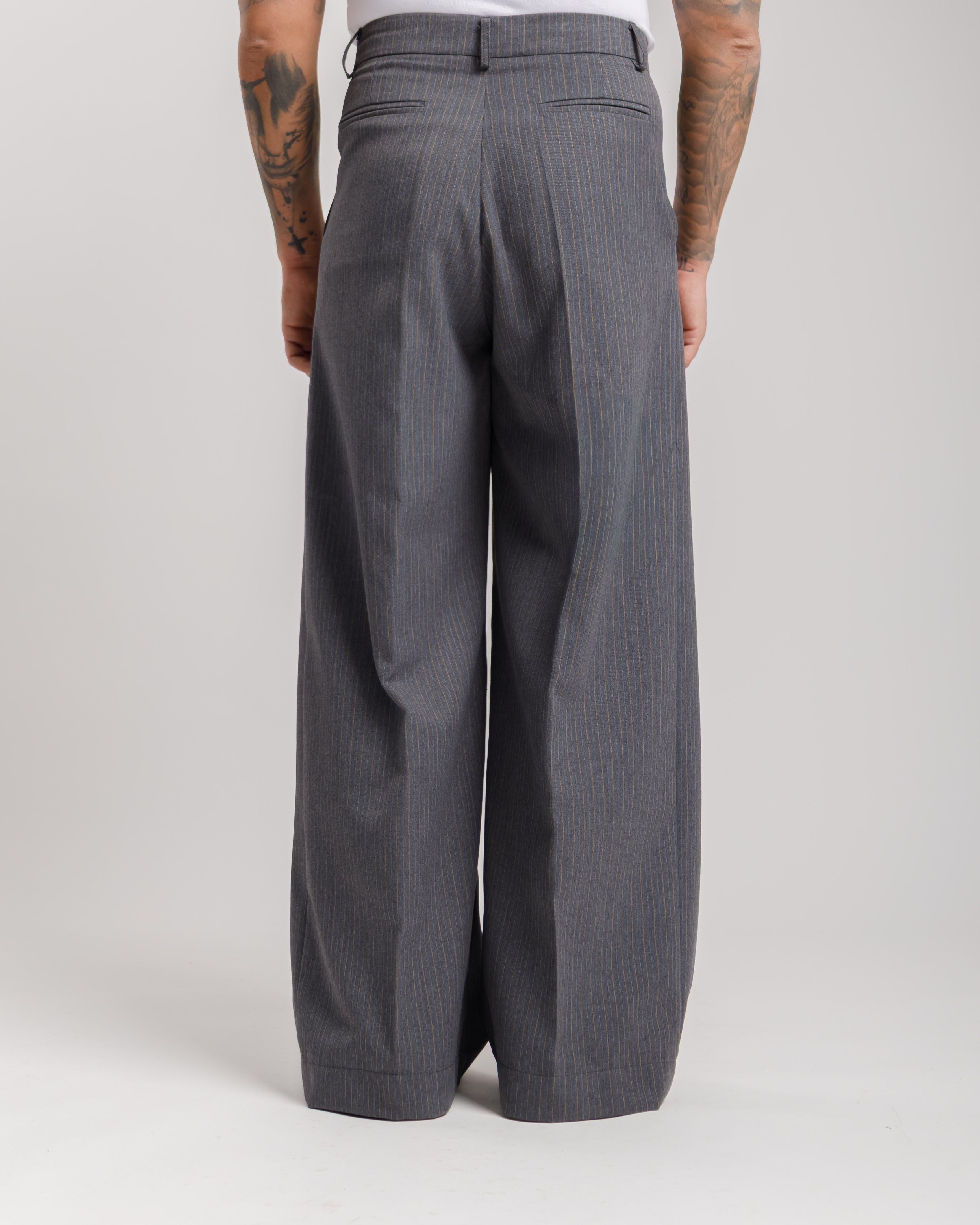 Pantaloni Wide Fit -  Ma1031 Gessato Grigio