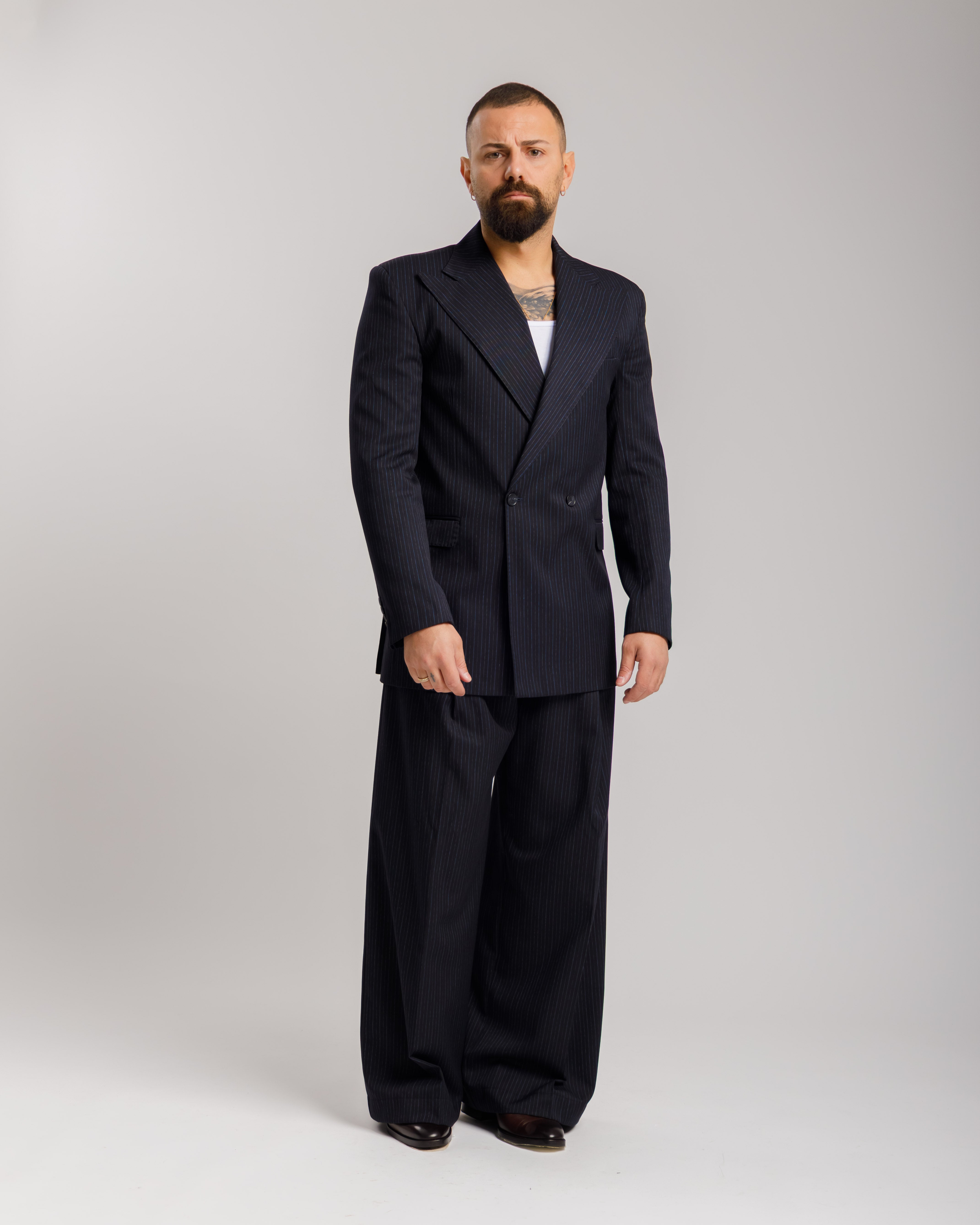 Giacca Milano  -  Ma1046 Blu Gessata