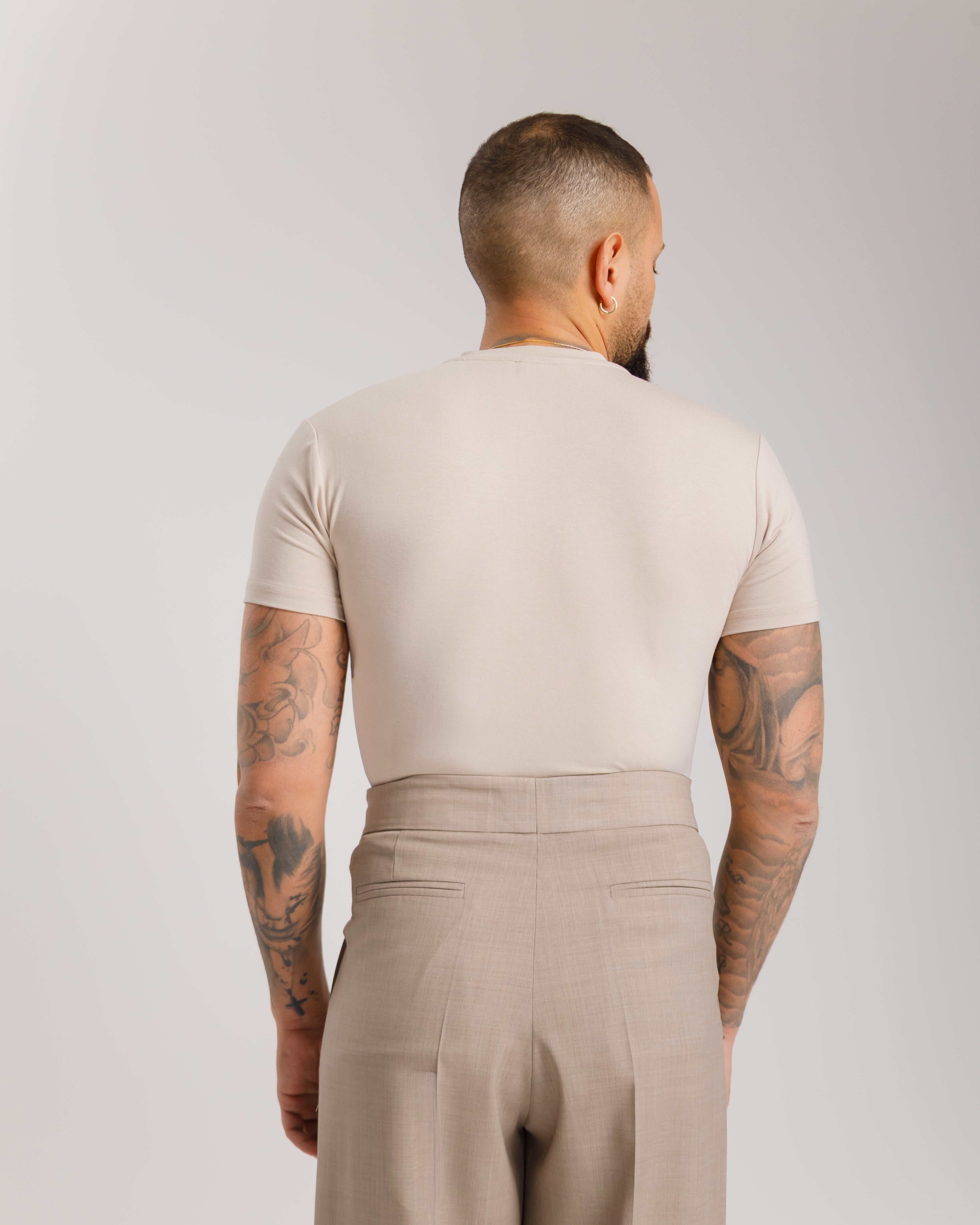 T-Shirt In Viscosa  - Ma1062 Beige