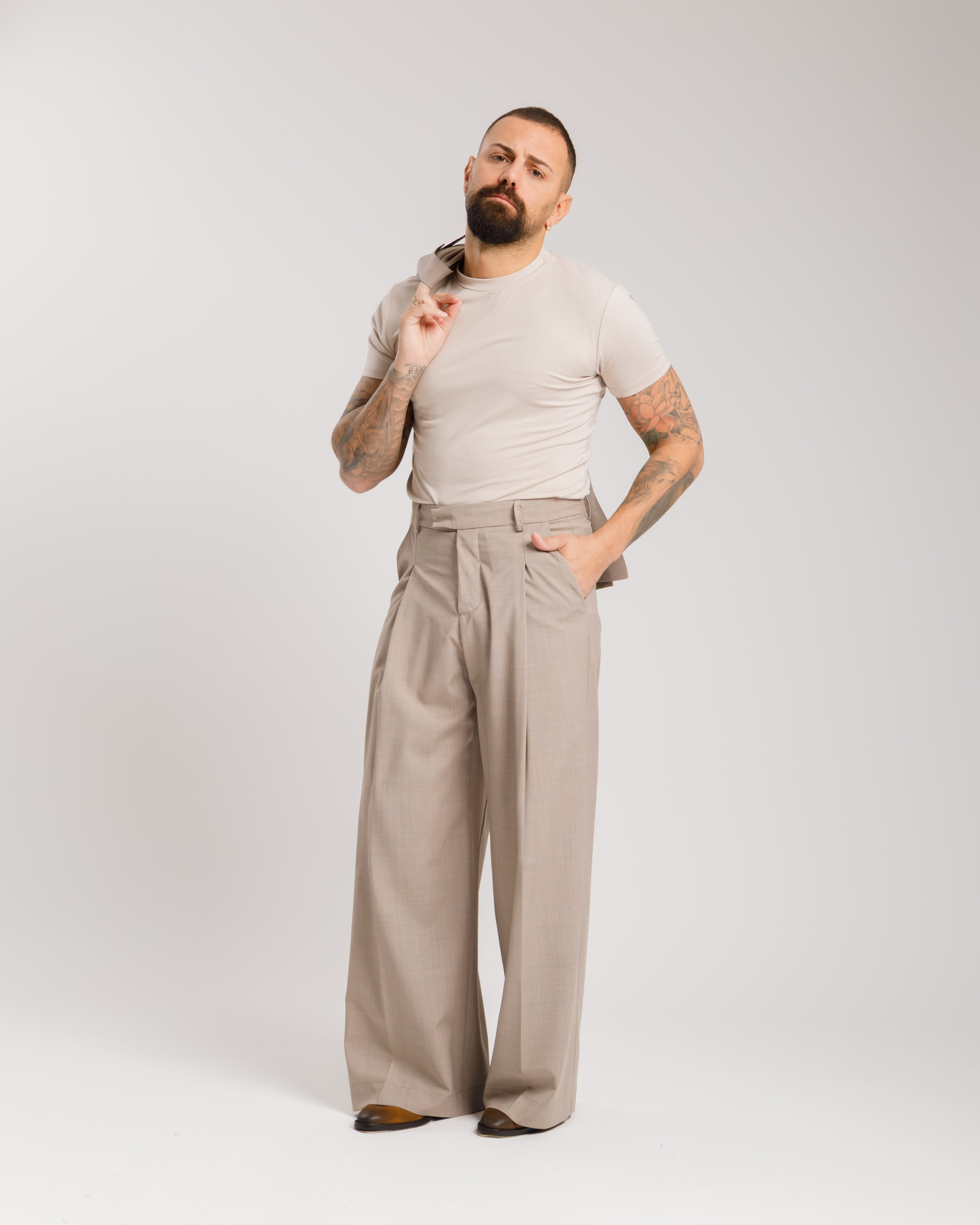 Pantaloni Wide Fit -  Ma1031 Tortora