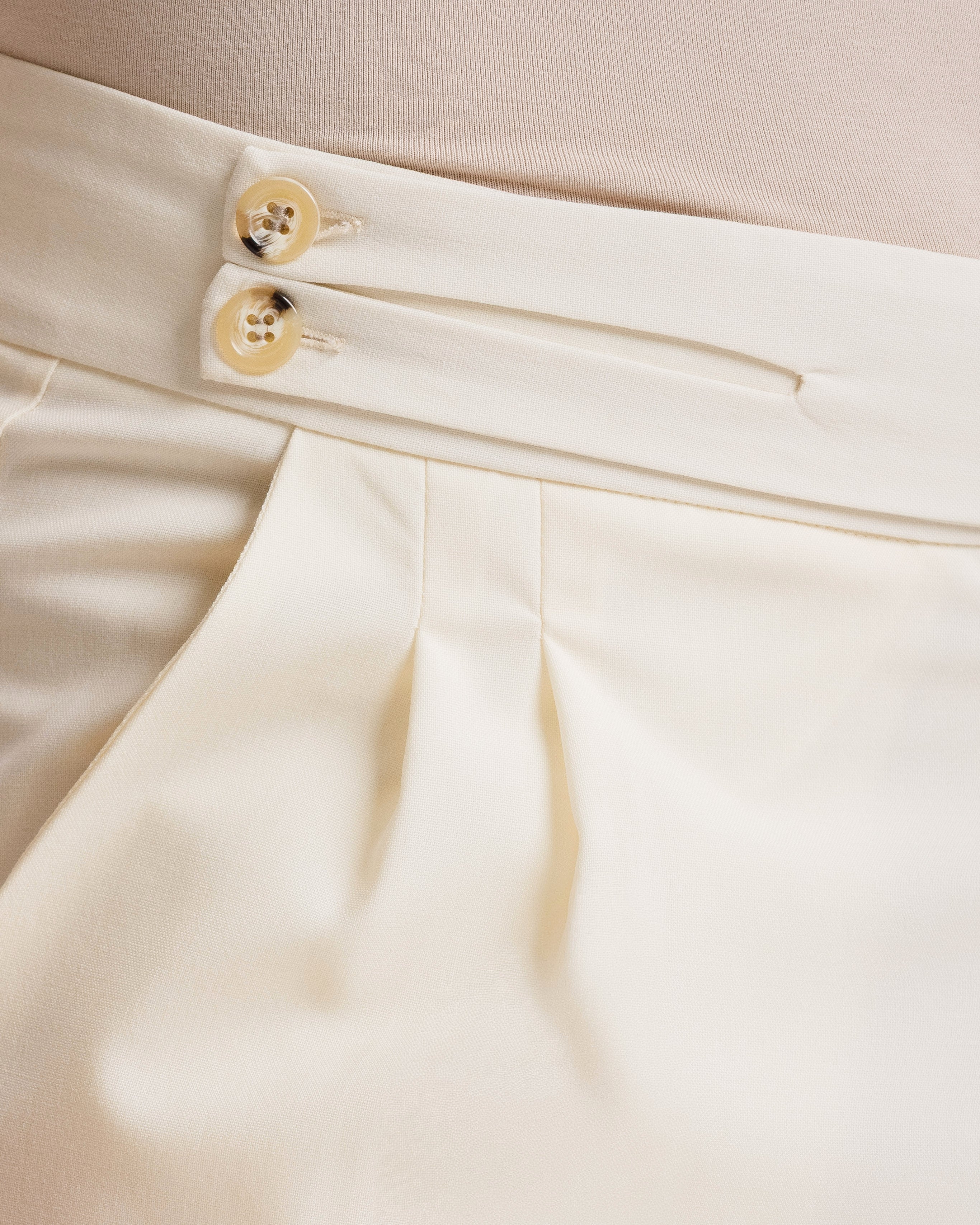 Pantaloni Palazzo Doppio Bottone -  Ma1061 Panna