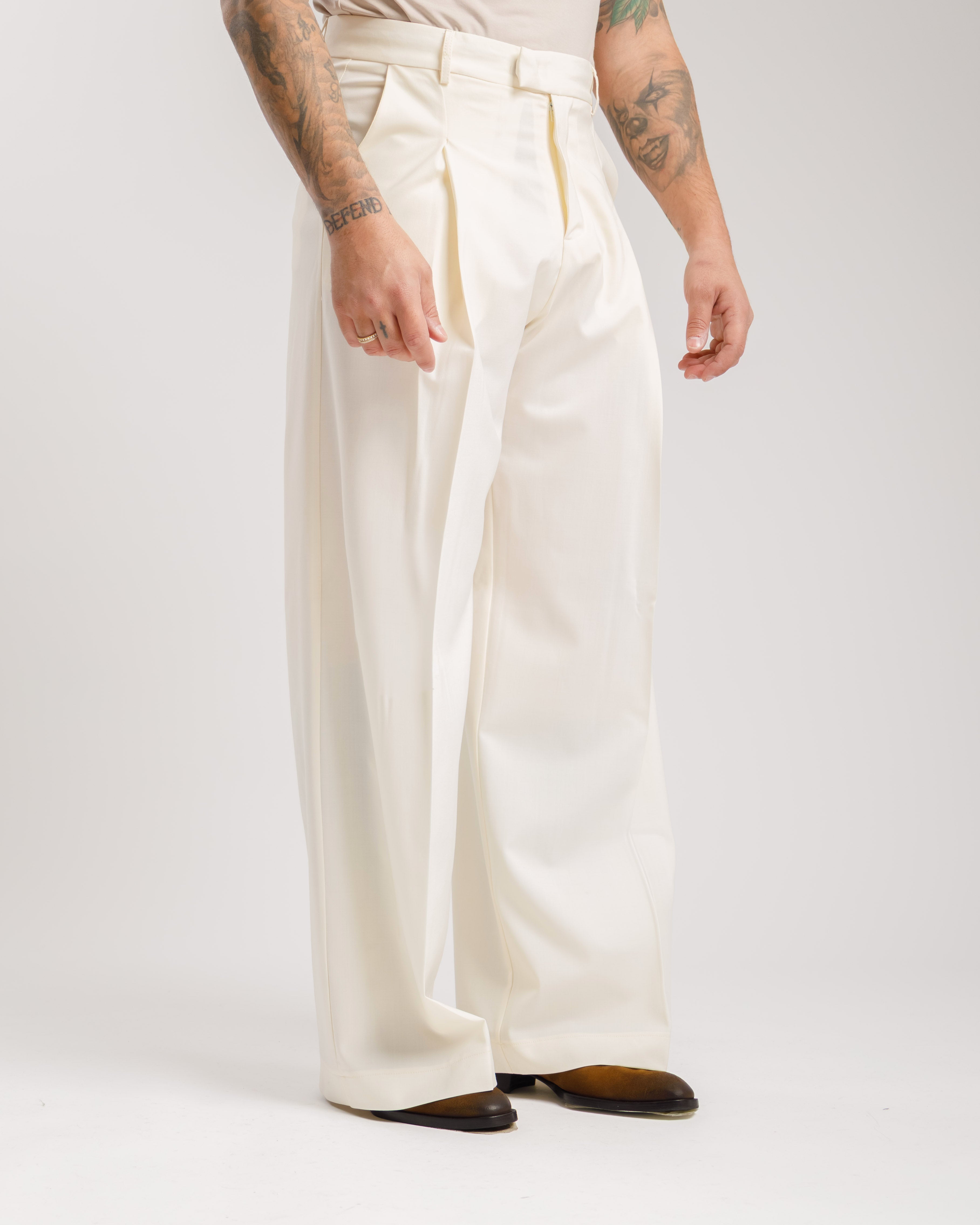 Pantaloni Wide Fit -  Ma1031 Panna