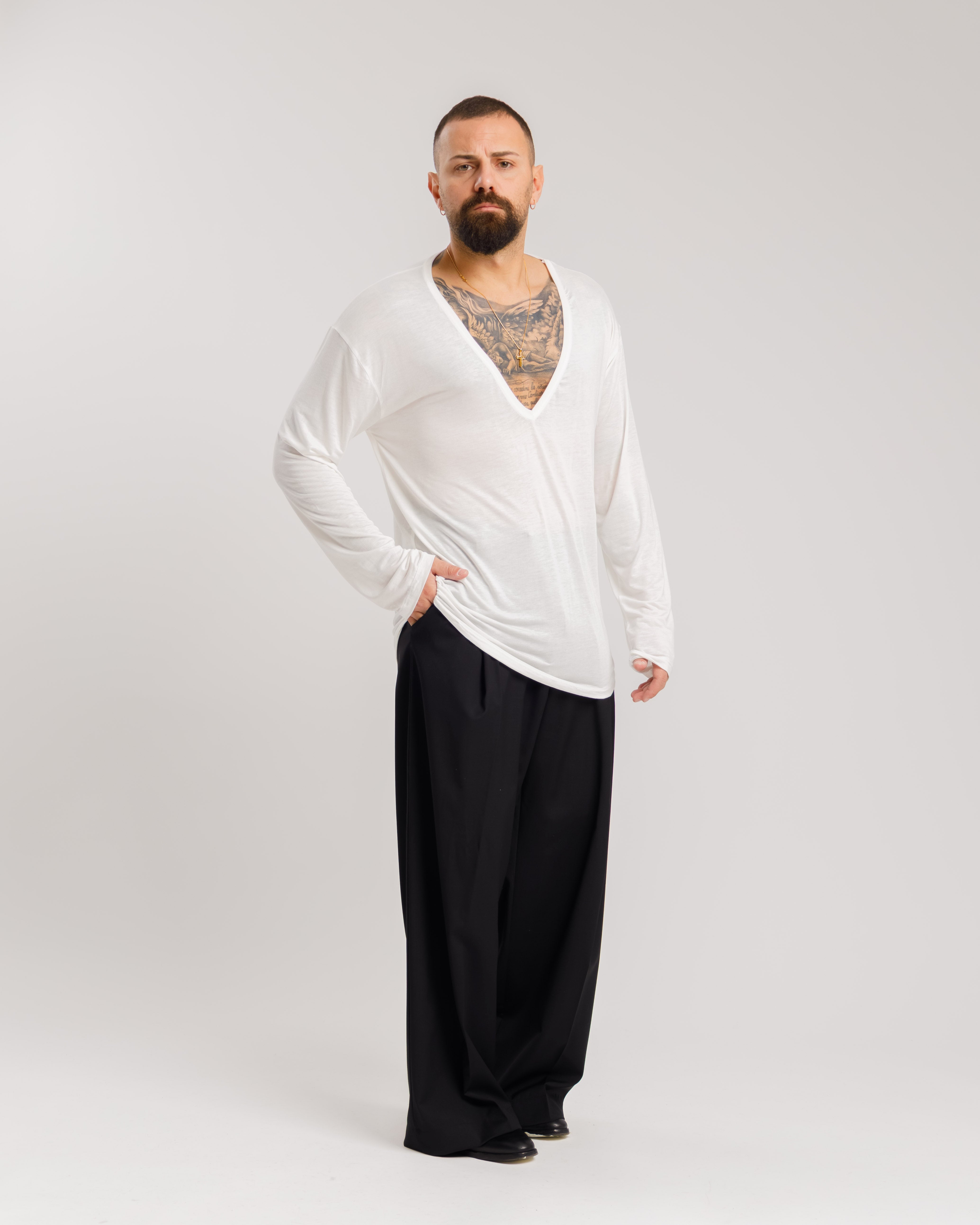 Maglia Leggera Scollata - Ma1072 Bianca