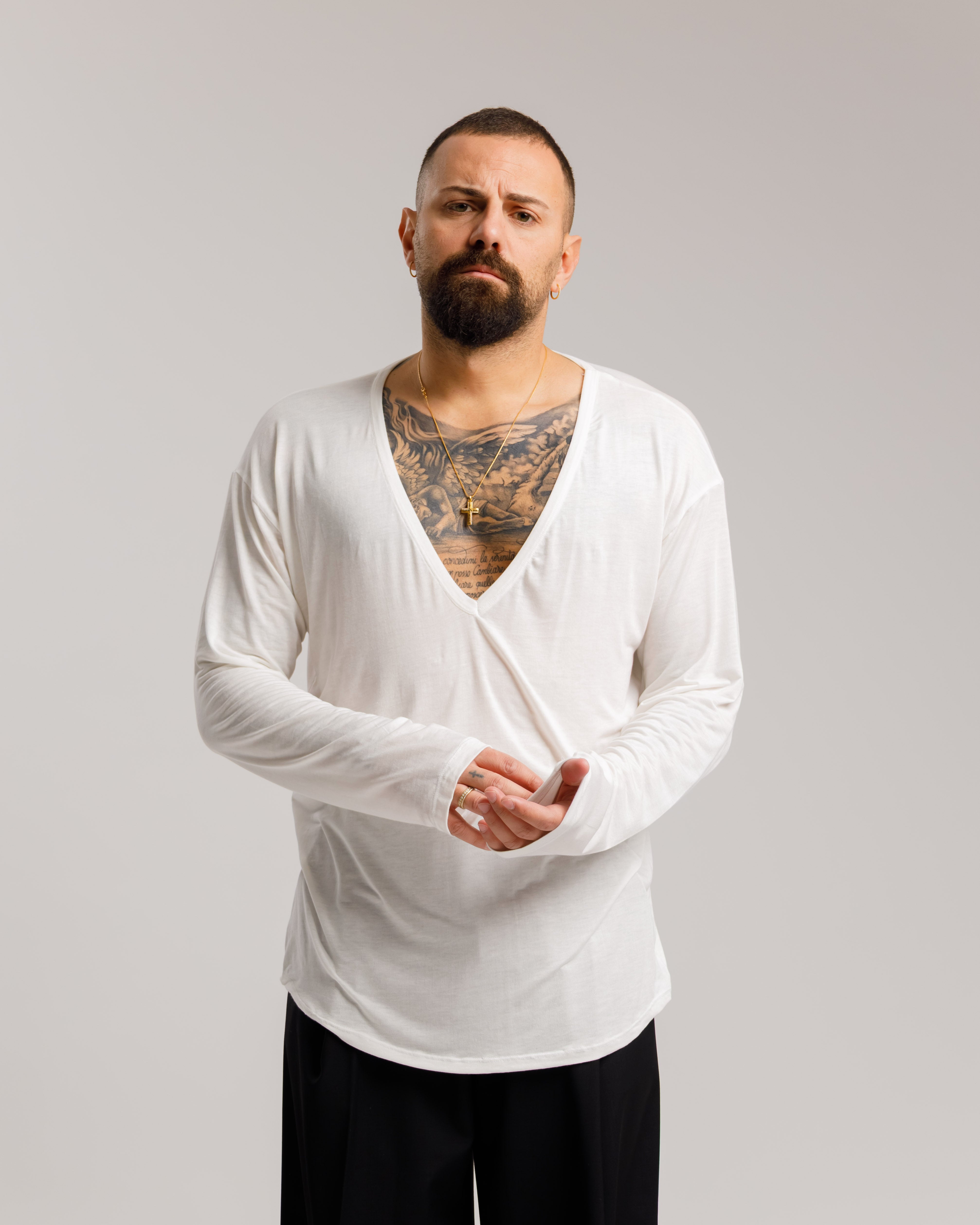 Maglia Leggera Scollata - Ma1072 Bianca