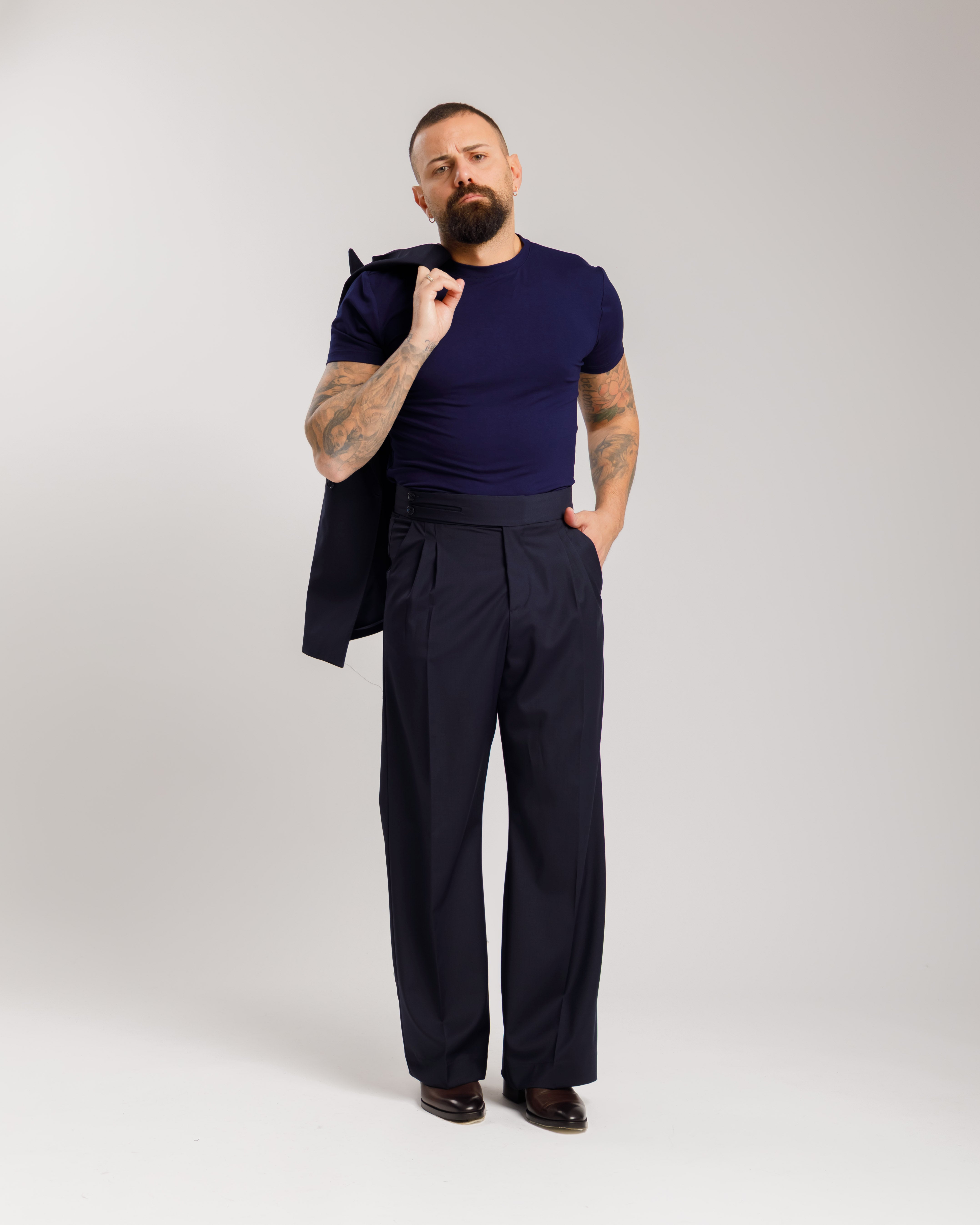 T-Shirt In Viscosa  - Ma1062 Blu