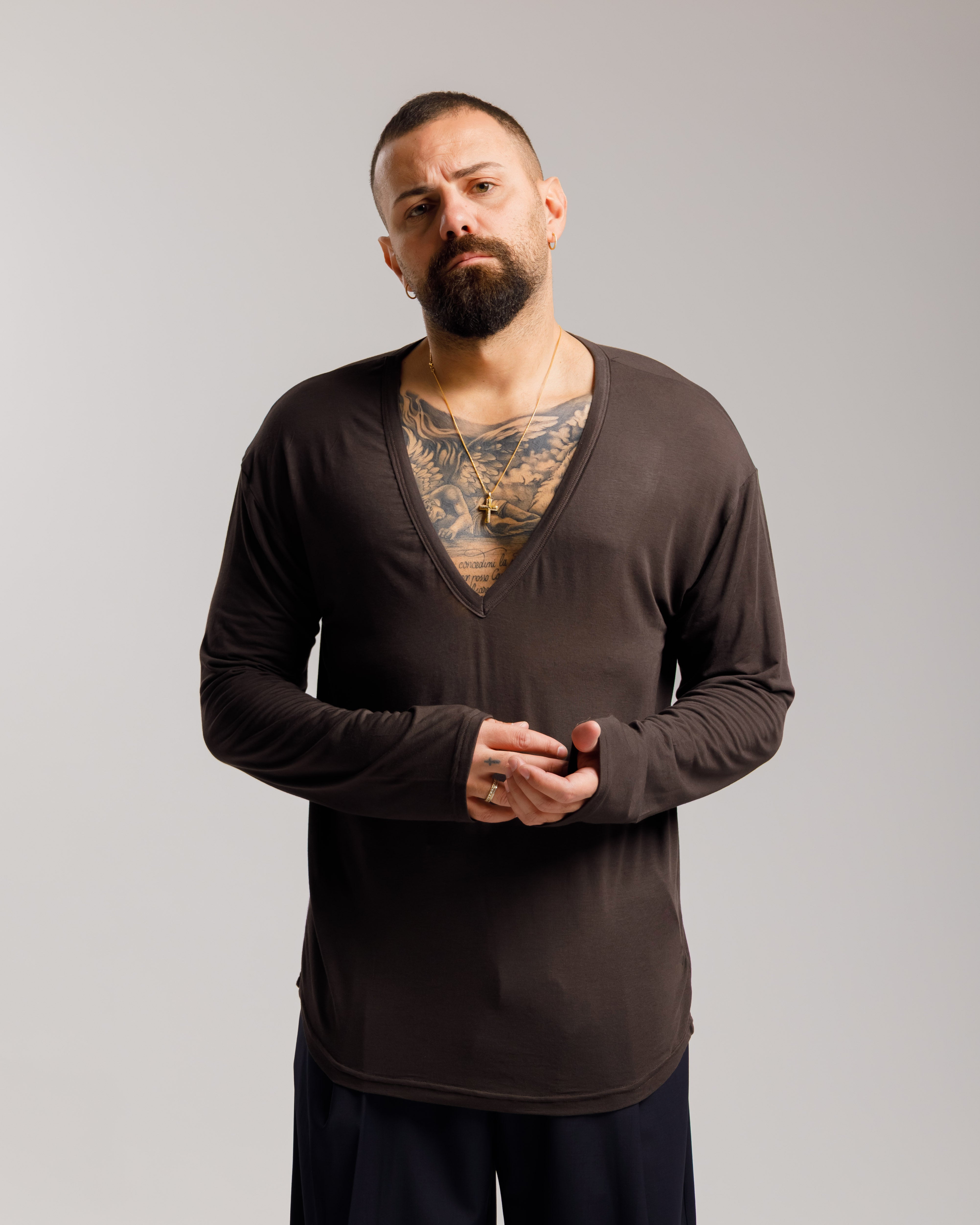 Maglia Leggera Scollata - Ma1072 Testa Di Moro