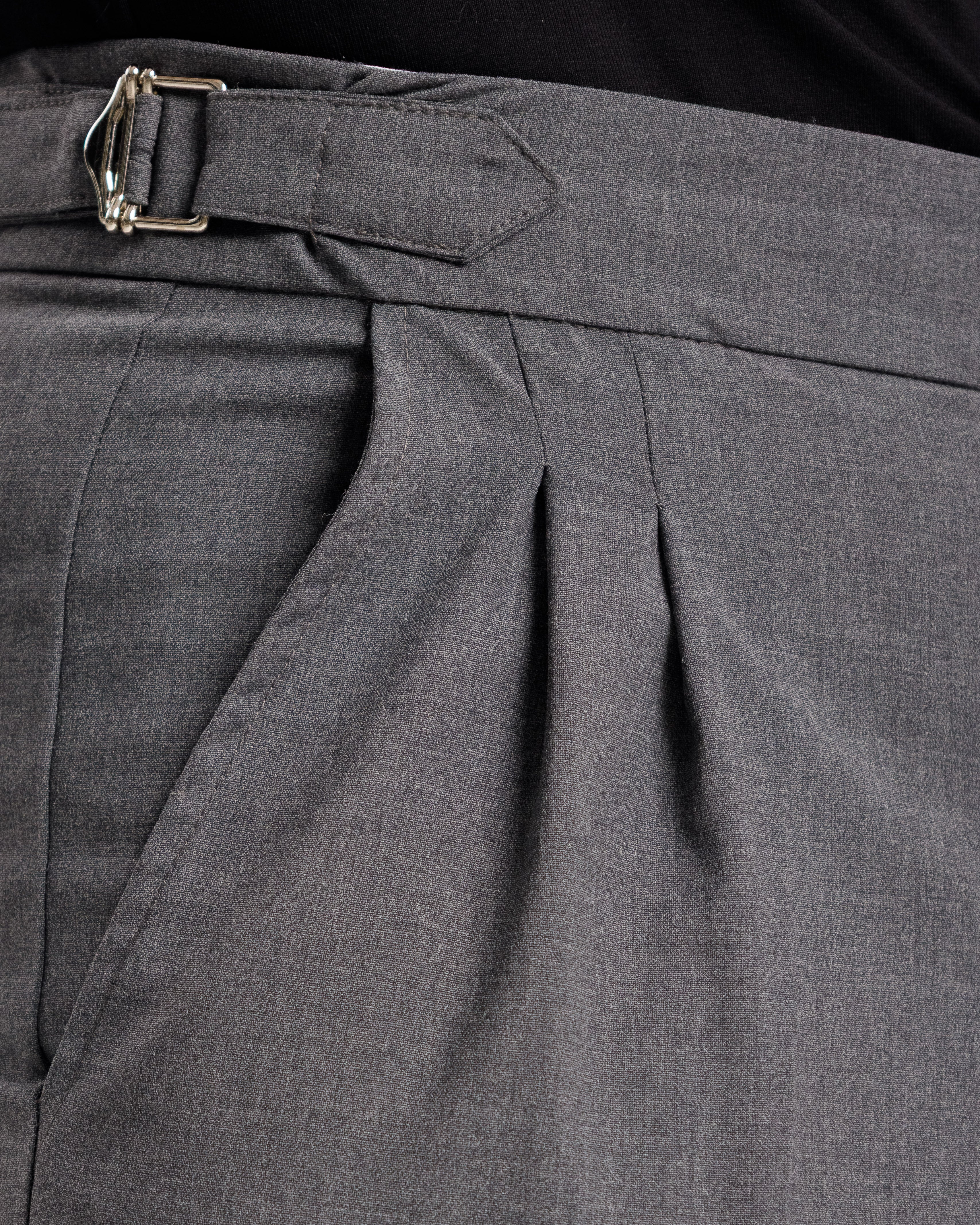 Pantaloni Palazzo Con Fibbie -  Ma1051 Grigio